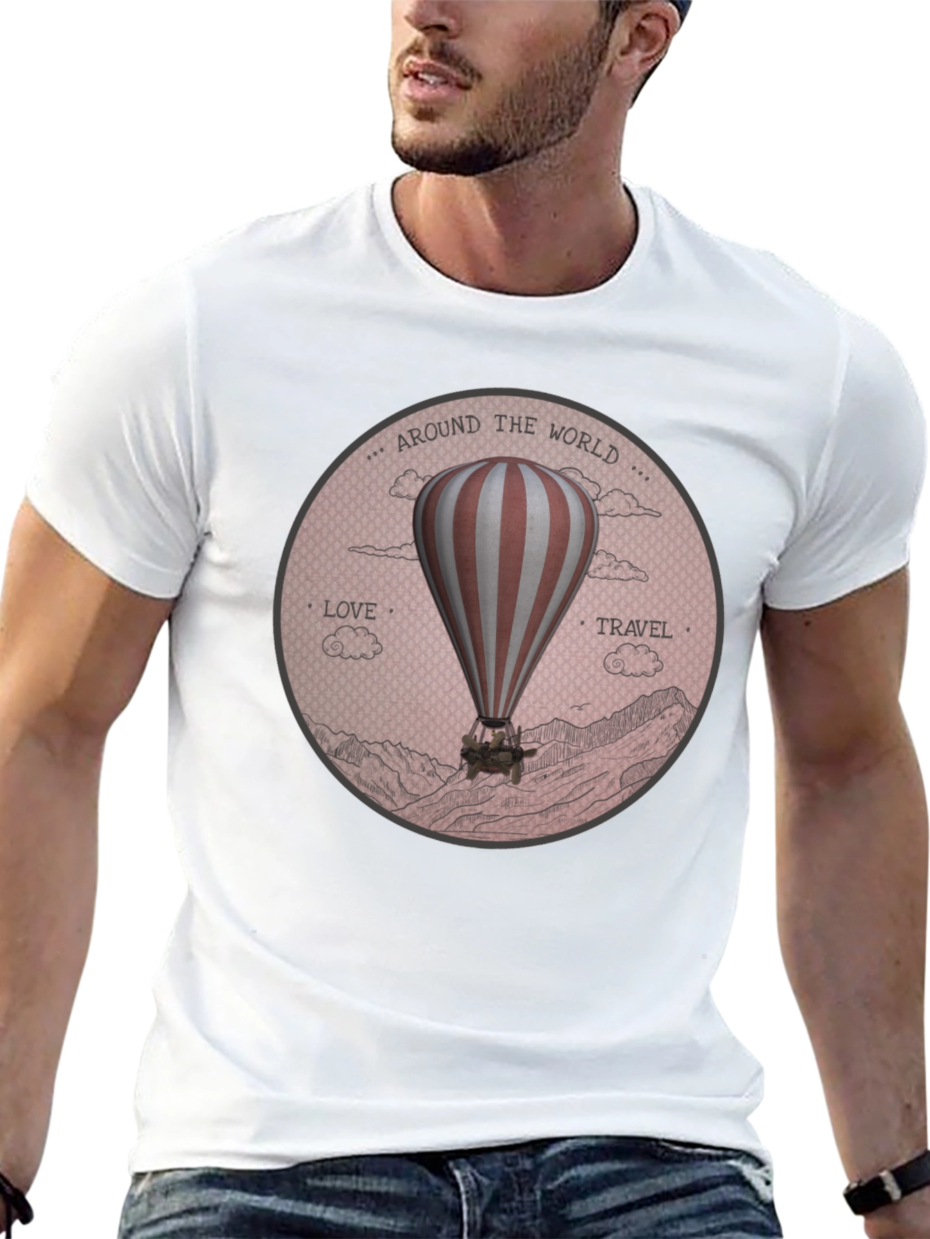 Around the World Hot Air Balloon Graphic Tee