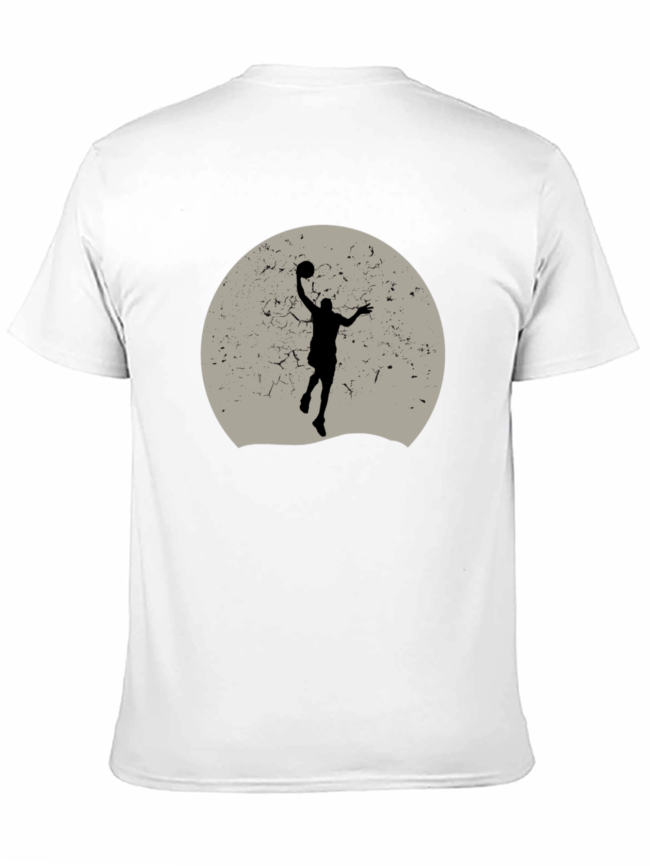 Basketball Silhouette Graphic Tee - Black Cotton Blend