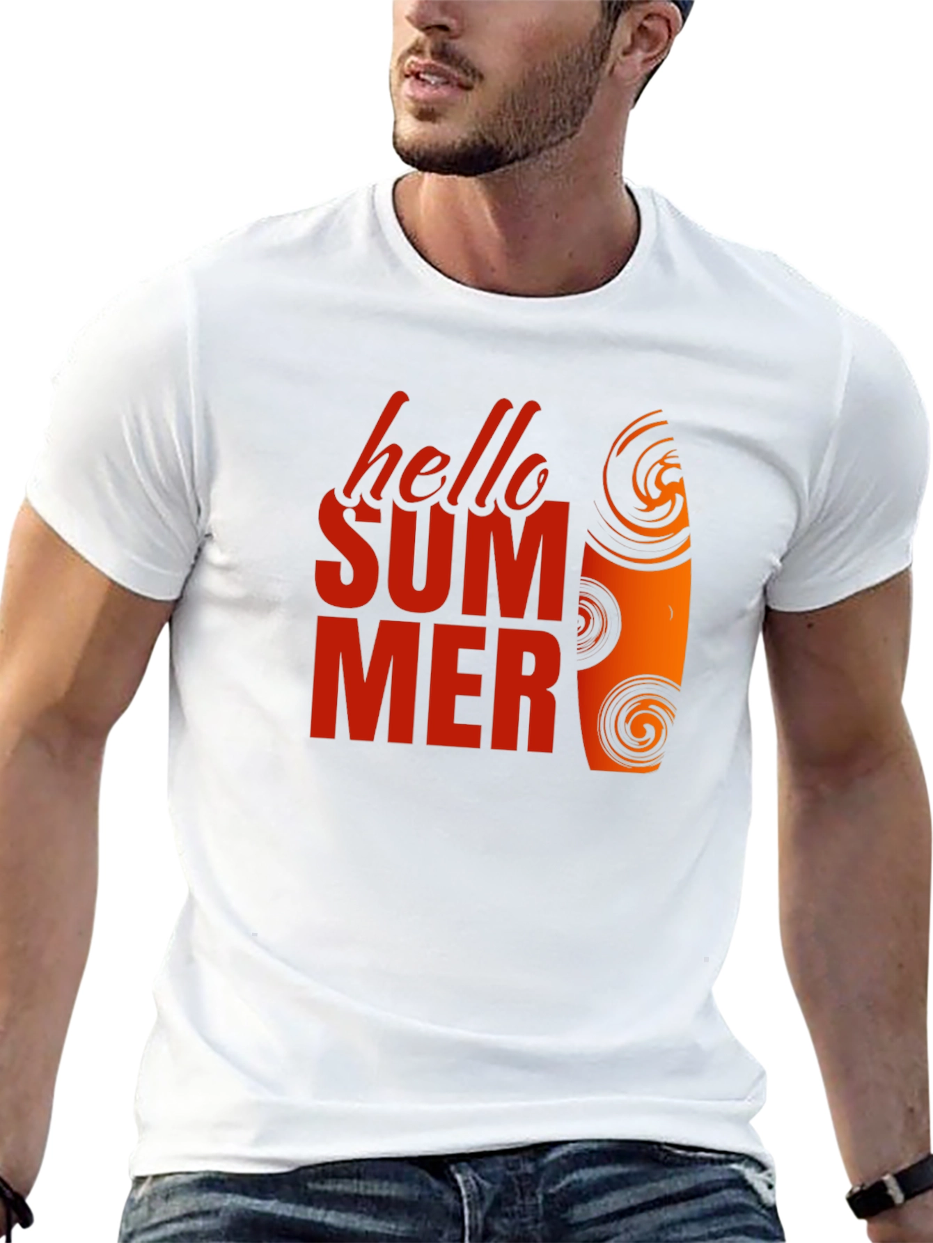 Hello Summer Graphic Tee - Black Cotton T-Shirt