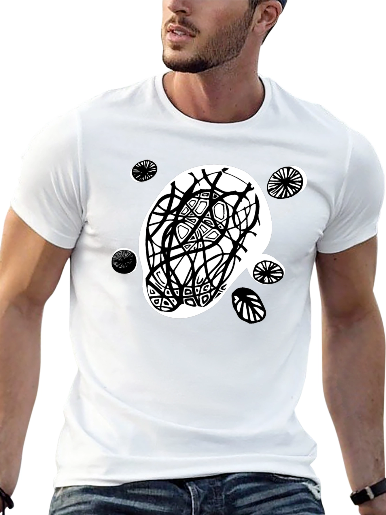 Abstract Graphic Print Tee - Modern Casual Style