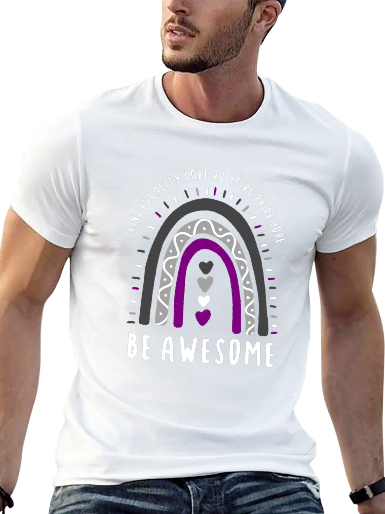 Asexual Pride Rainbow T-Shirt - Be Awesome