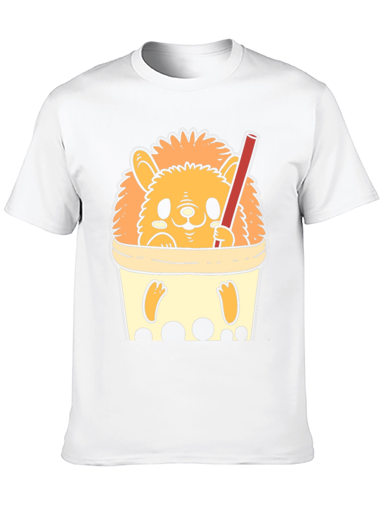 Hedgehog Boba Tea T-Shirt - Cute Cartoon Design