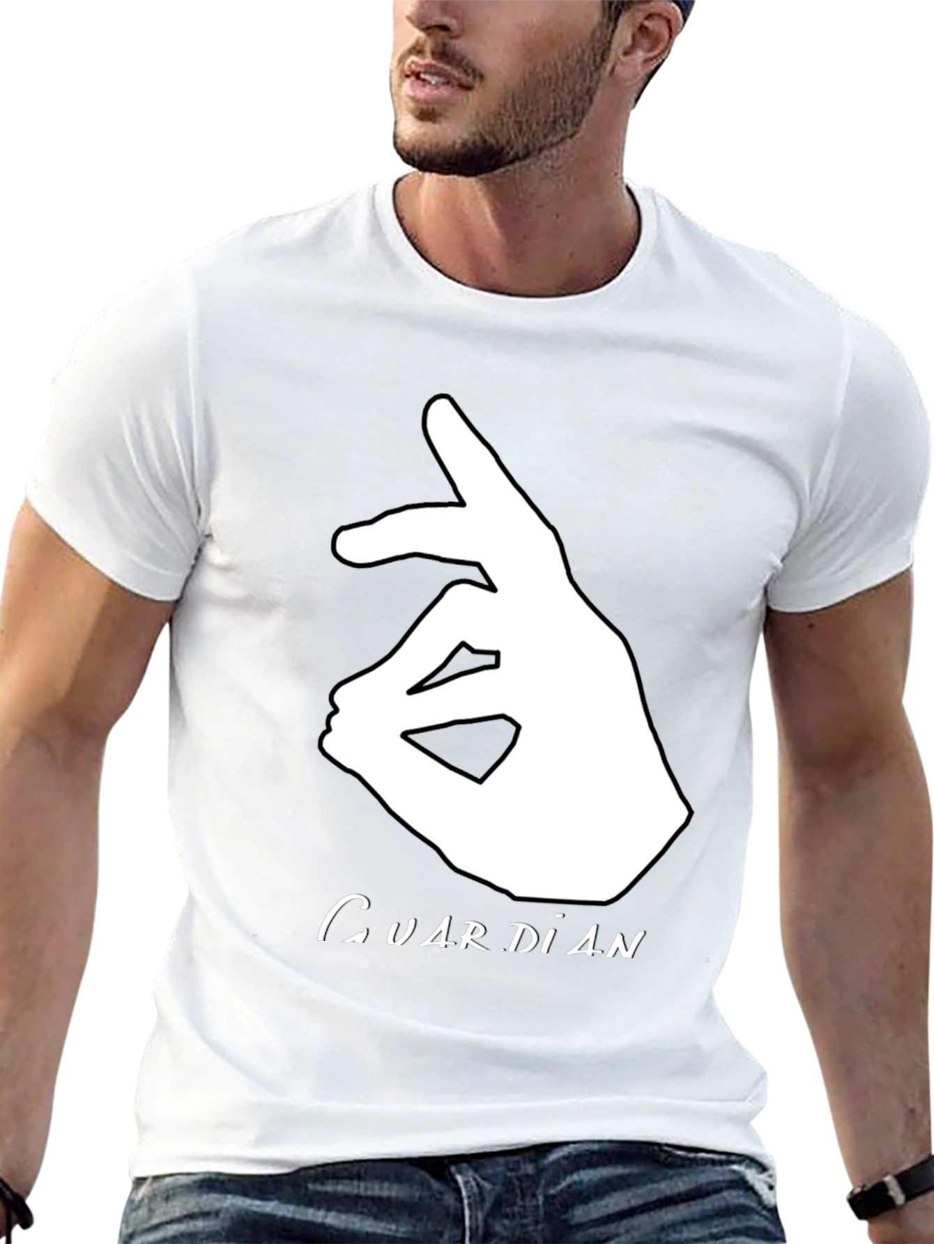 Guardian Hand Gesture Graphic Black Tee