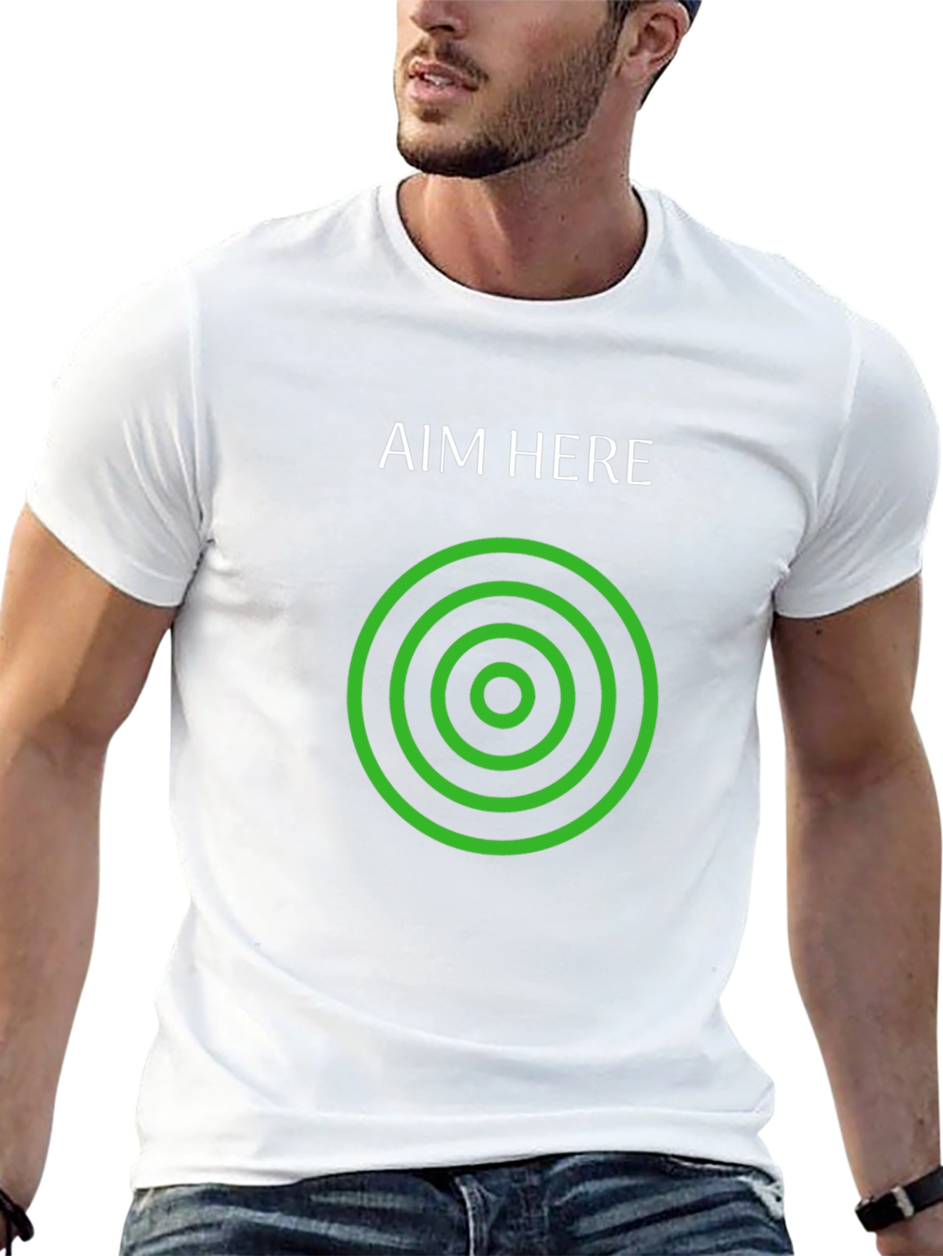 Aim Here T-Shirt - Black Graphic Tee