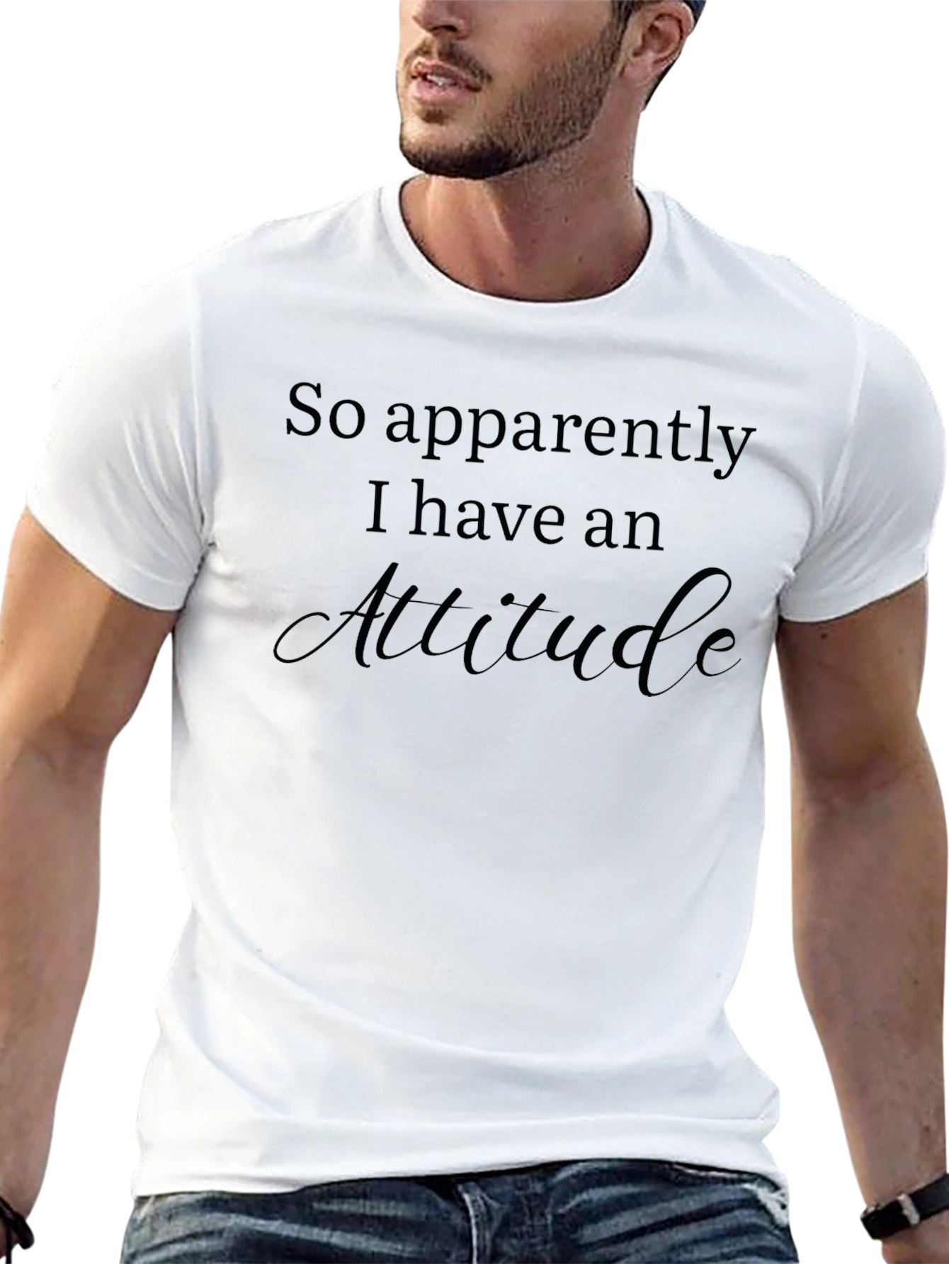 Attitude Slogan Black Cotton T-Shirt