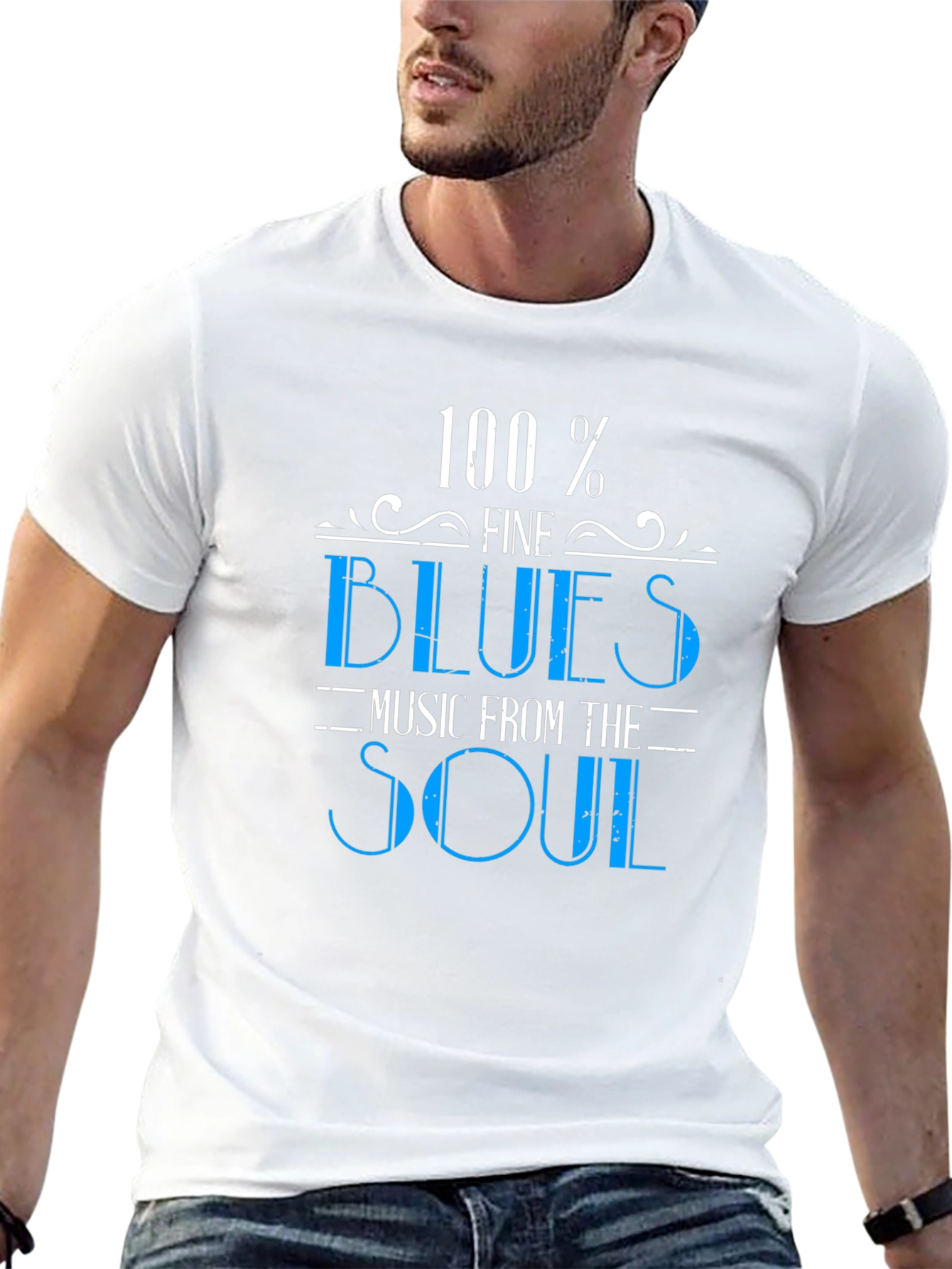 100% Fine Blues Music From the Soul Black Tee