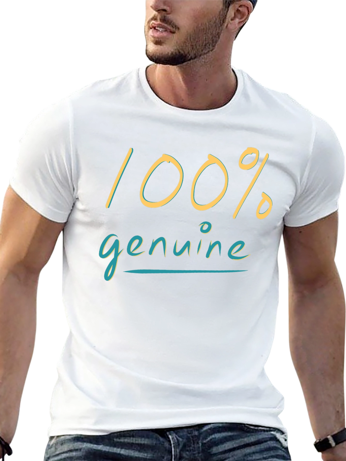 100% Genuine Black Graphic Tee