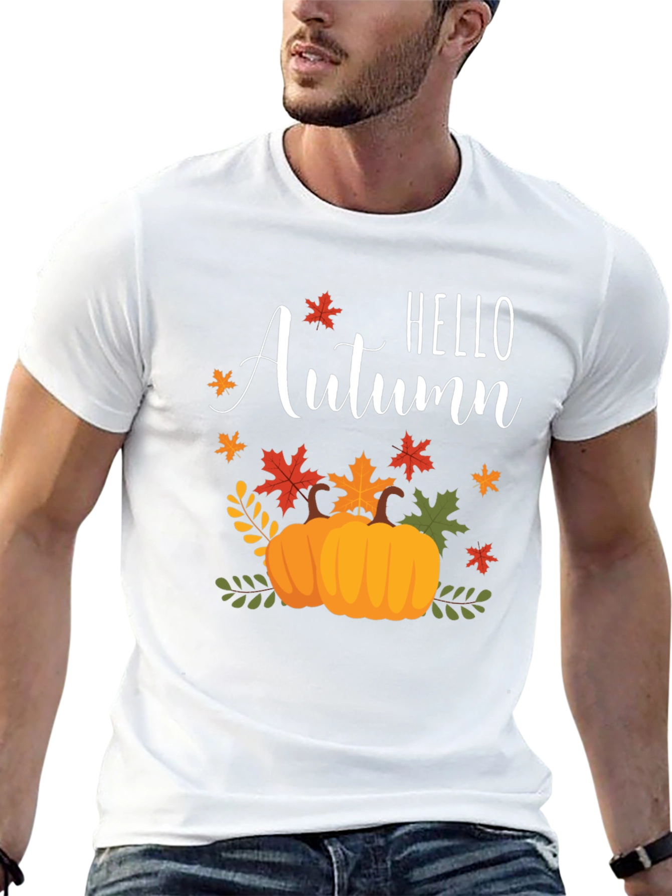 Hello Autumn T-Shirt - Festive Fall Design