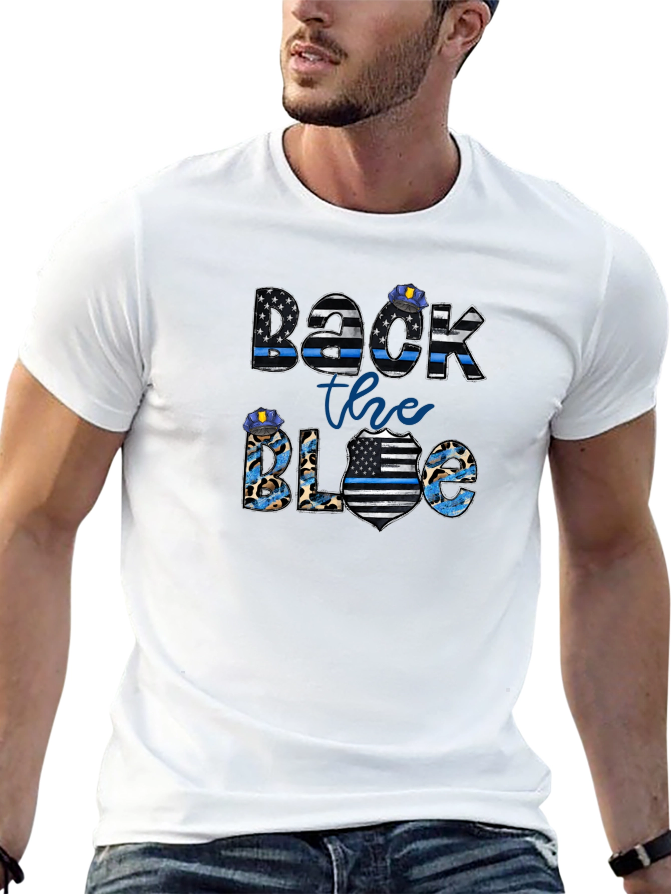 Back the Blue T-Shirt Police Support Graphic Tee