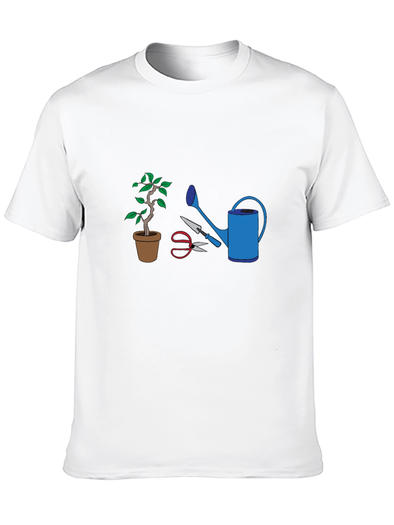 Gardening T-Shirt - Potted Plant & Tools Graphic Tee