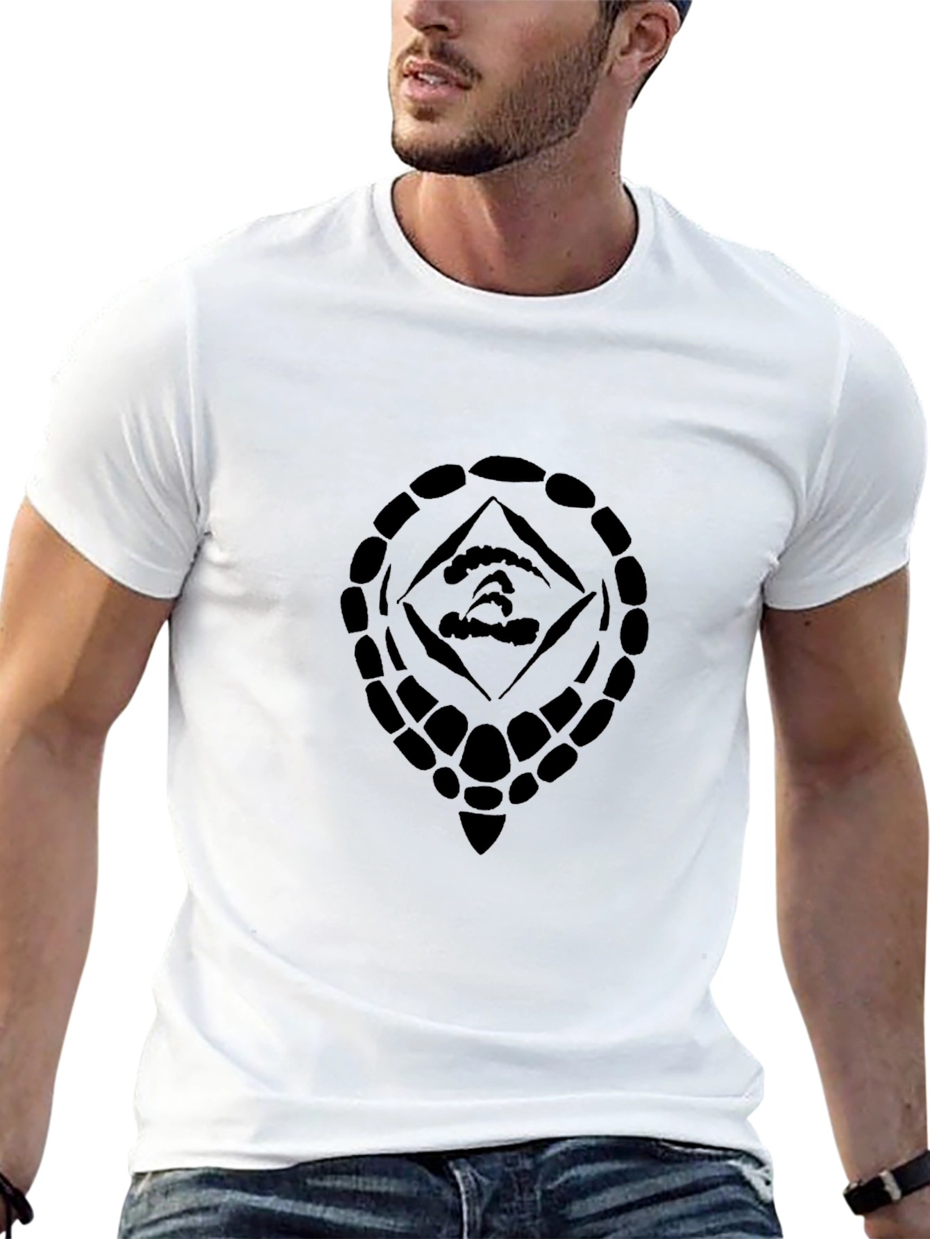 Geometric Design Black T-Shirt