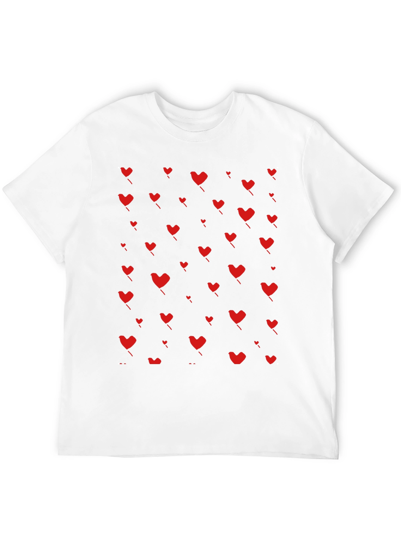 Heart Pattern T-Shirt - Black