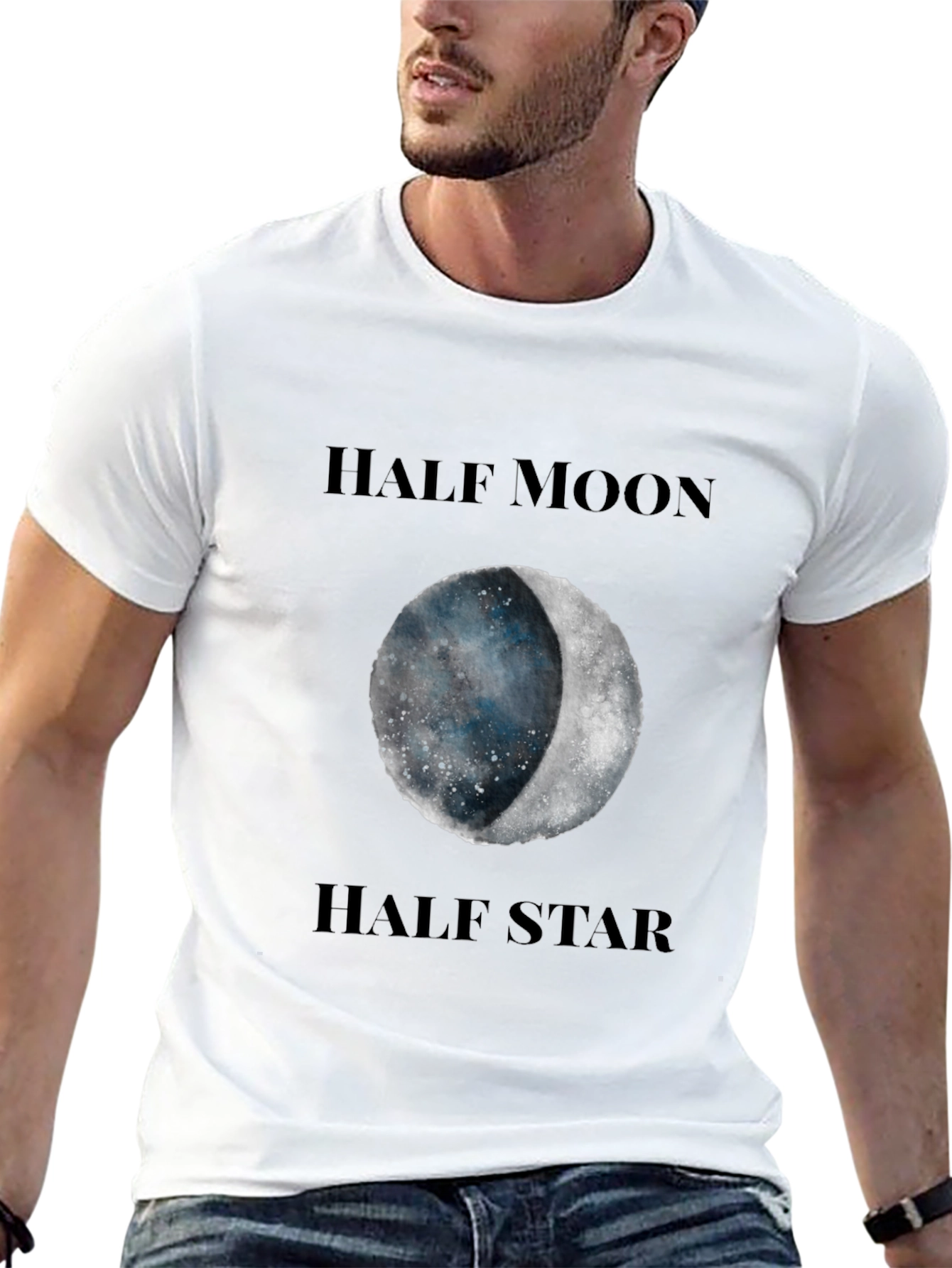 Half Moon Half Star Graphic T-Shirt