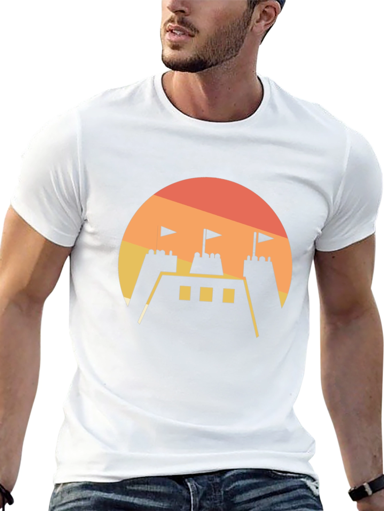 Sunset Castle Graphic Tee - Modern Style