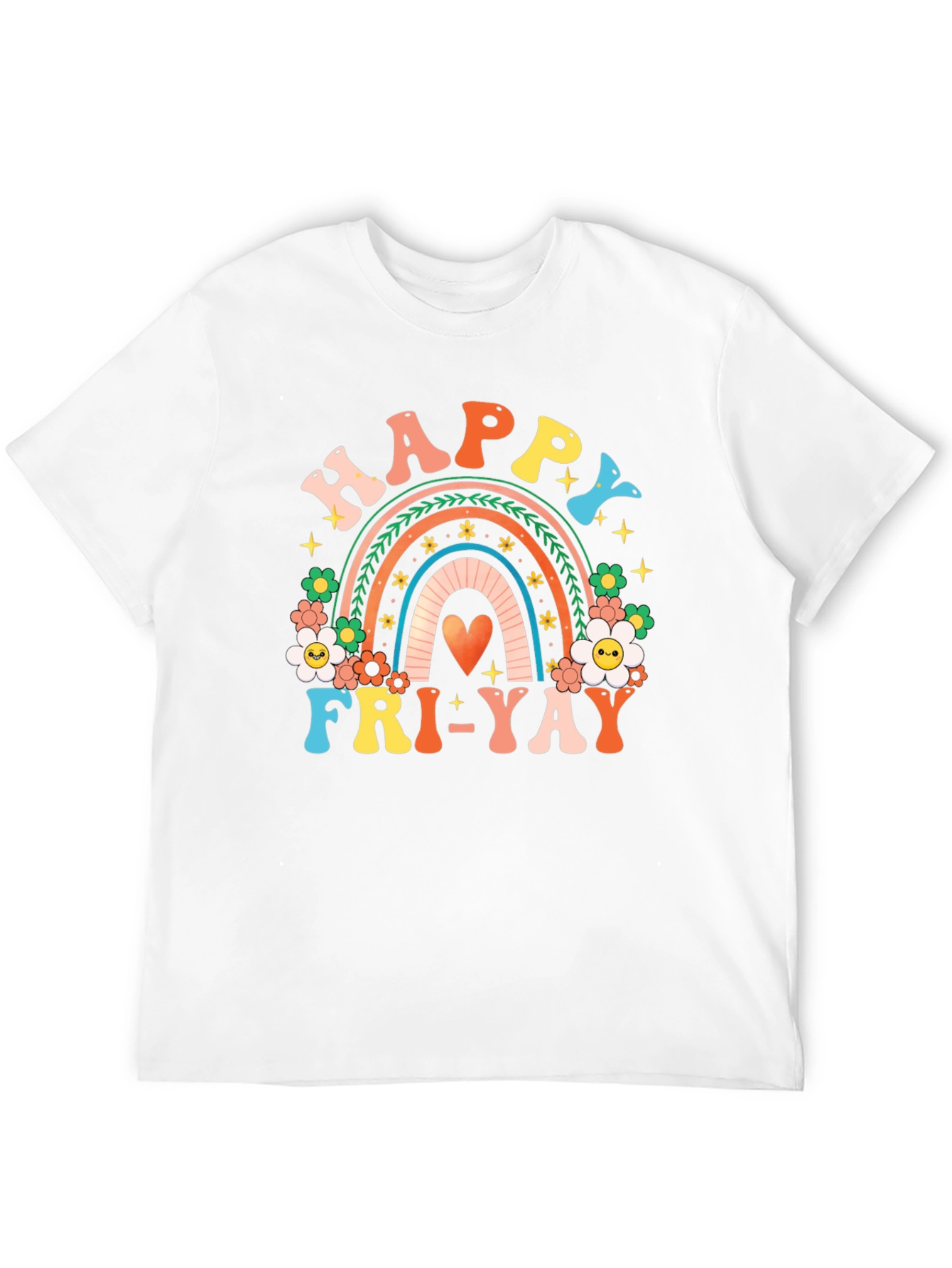 Happy Fri-Yay T-Shirt - Rainbow Graphic