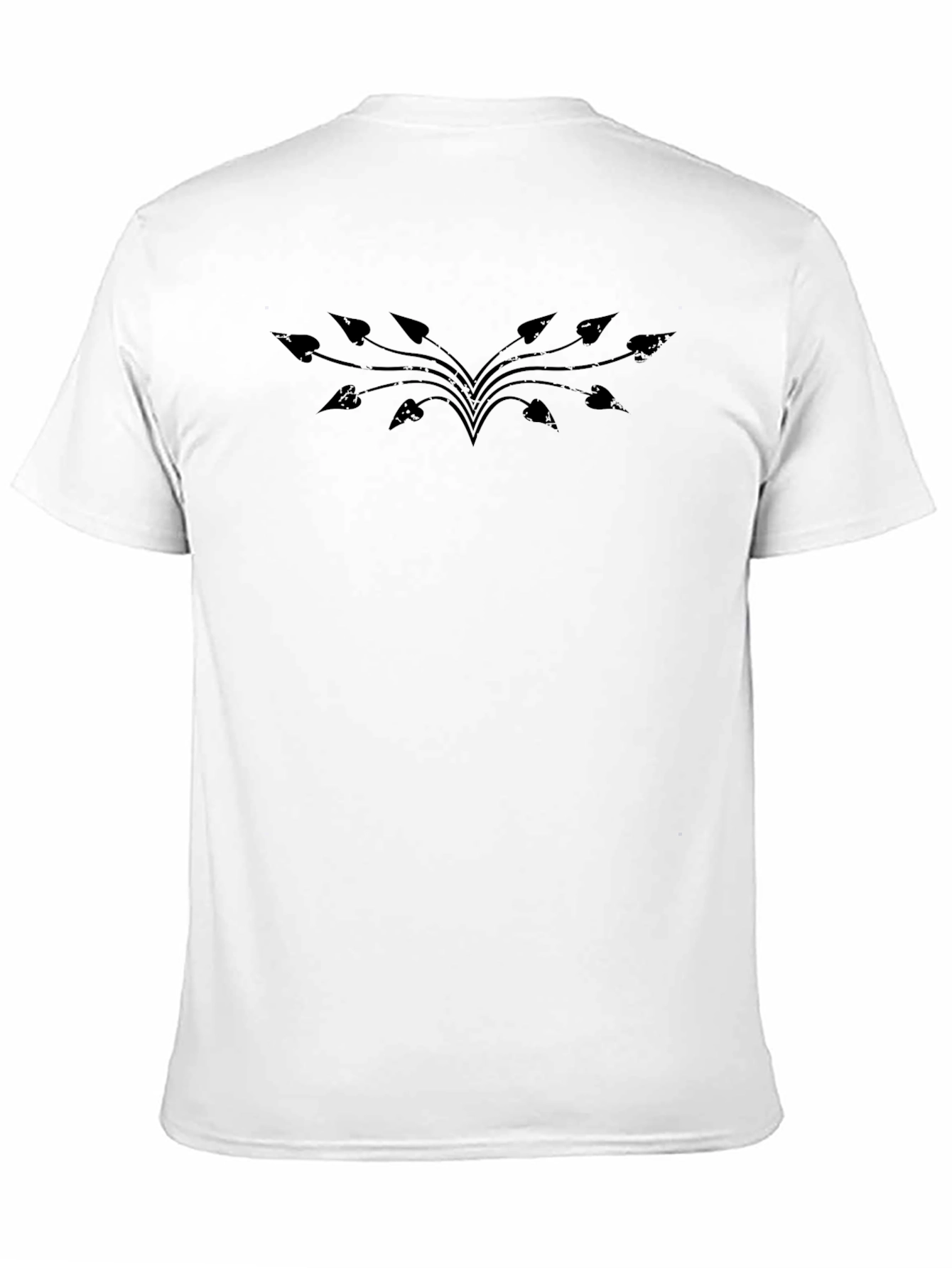Black Tee with Abstract Leaf Design