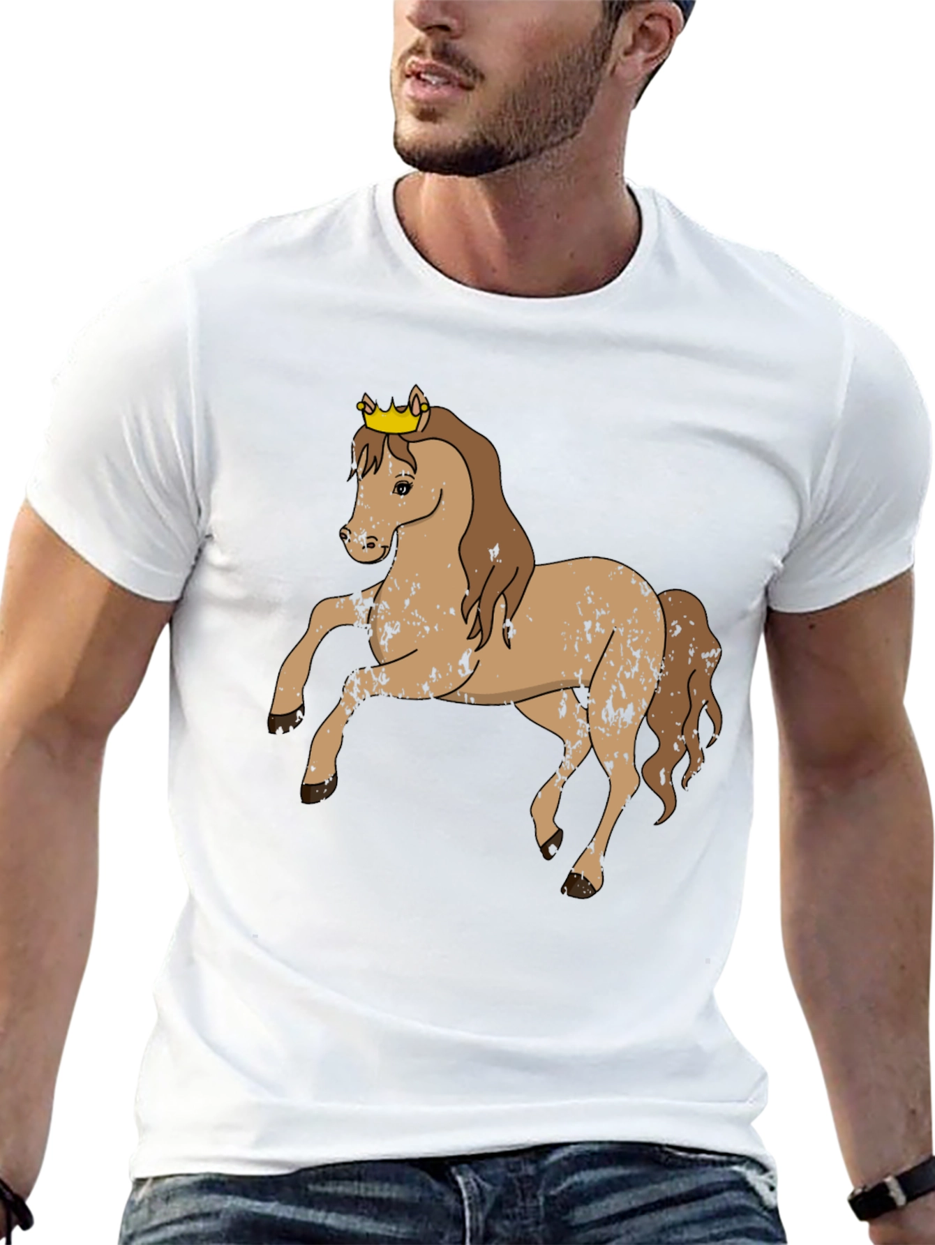 Horse Wearing Crown Graphic Tee