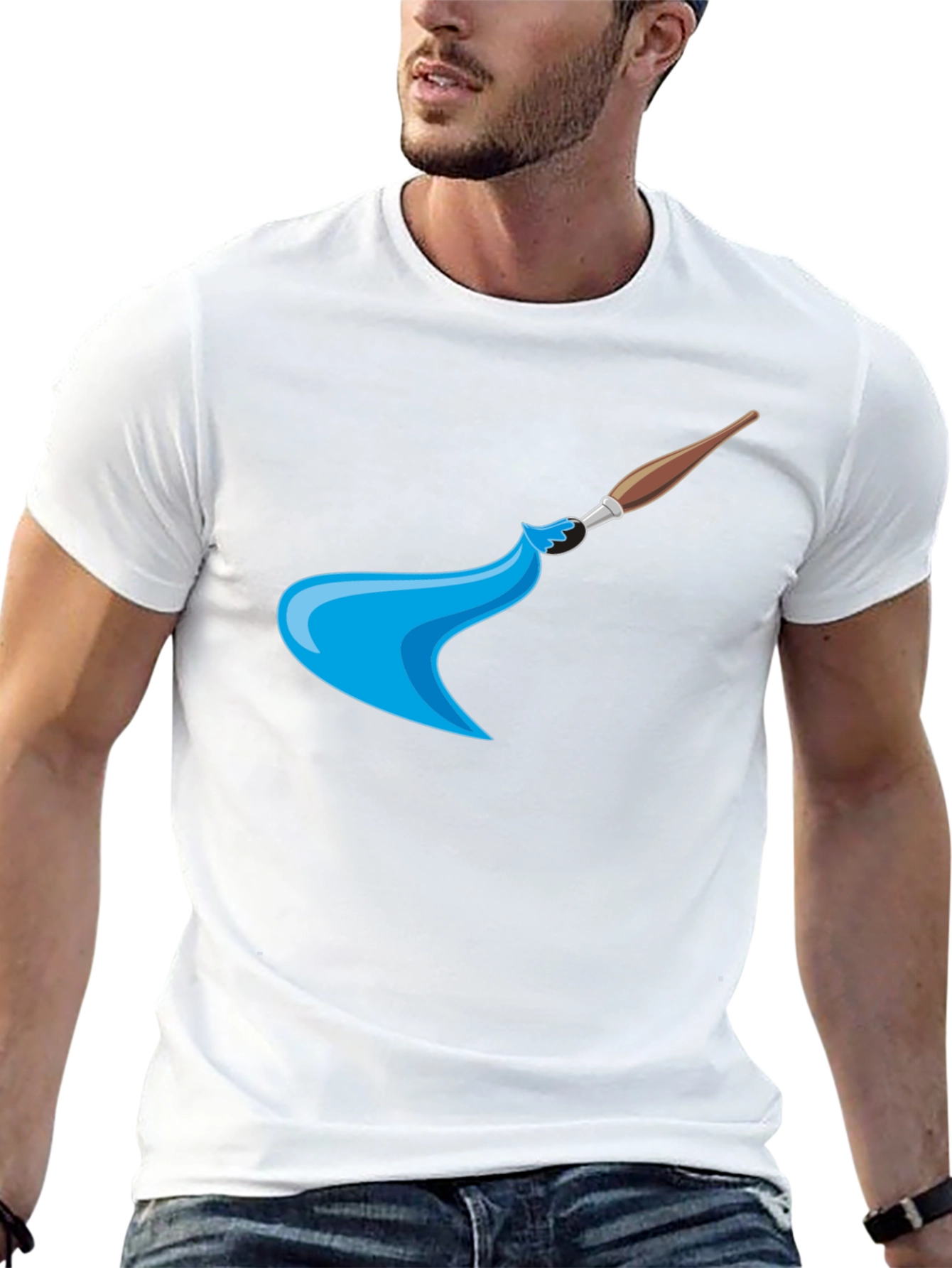 Artist Paintbrush Graphic Black T-Shirt