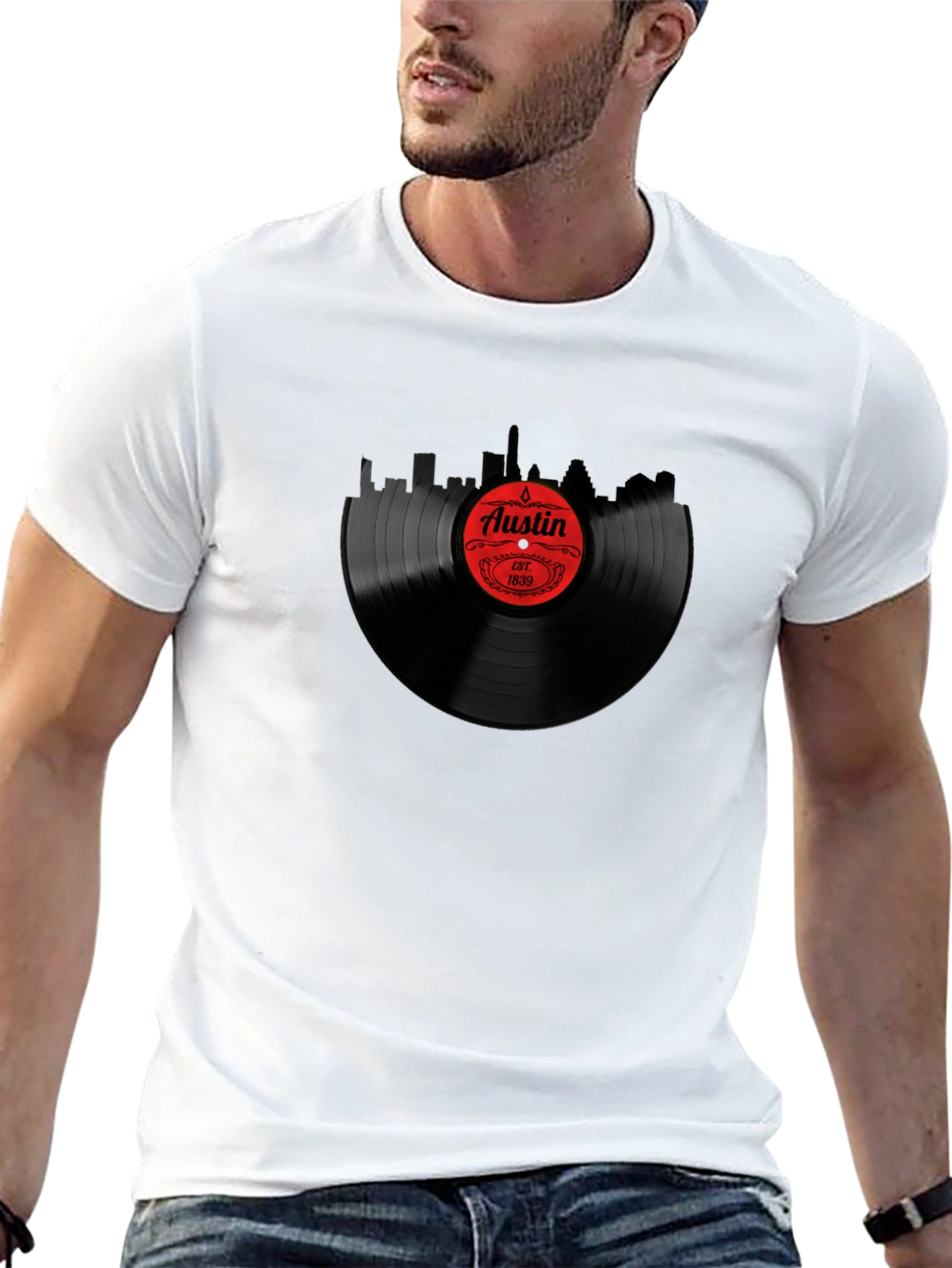 Austin Record Black T-Shirt