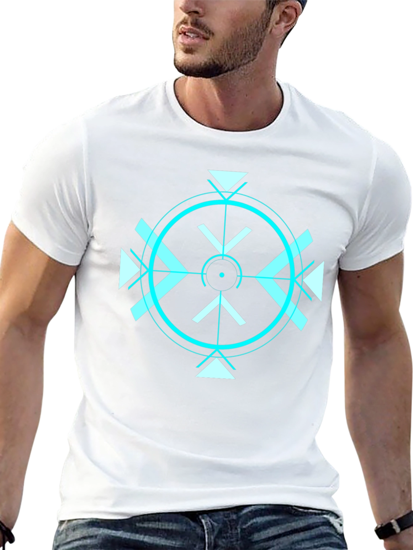 Geometric Target Graphic Tee - Black
