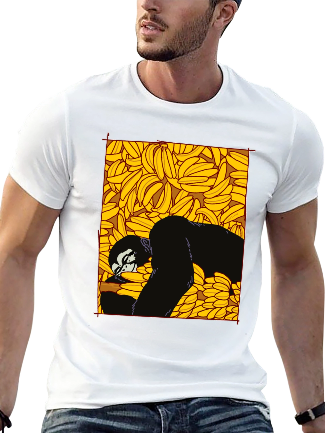 Banana Gorilla Graphic Tee - Unique Black T-Shirt