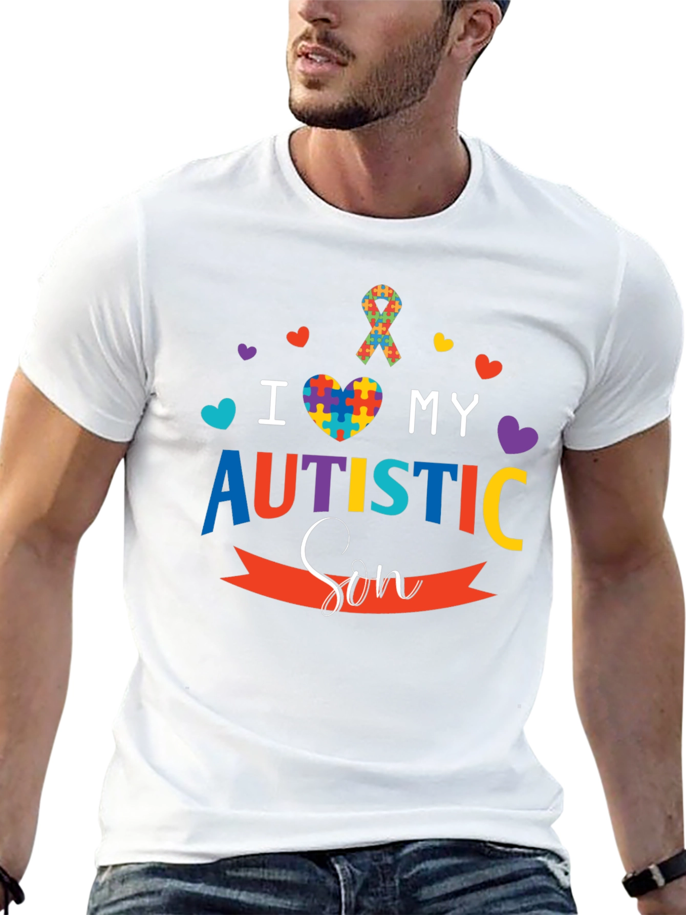 Autism Awareness T-Shirt - I Love My Autistic Son