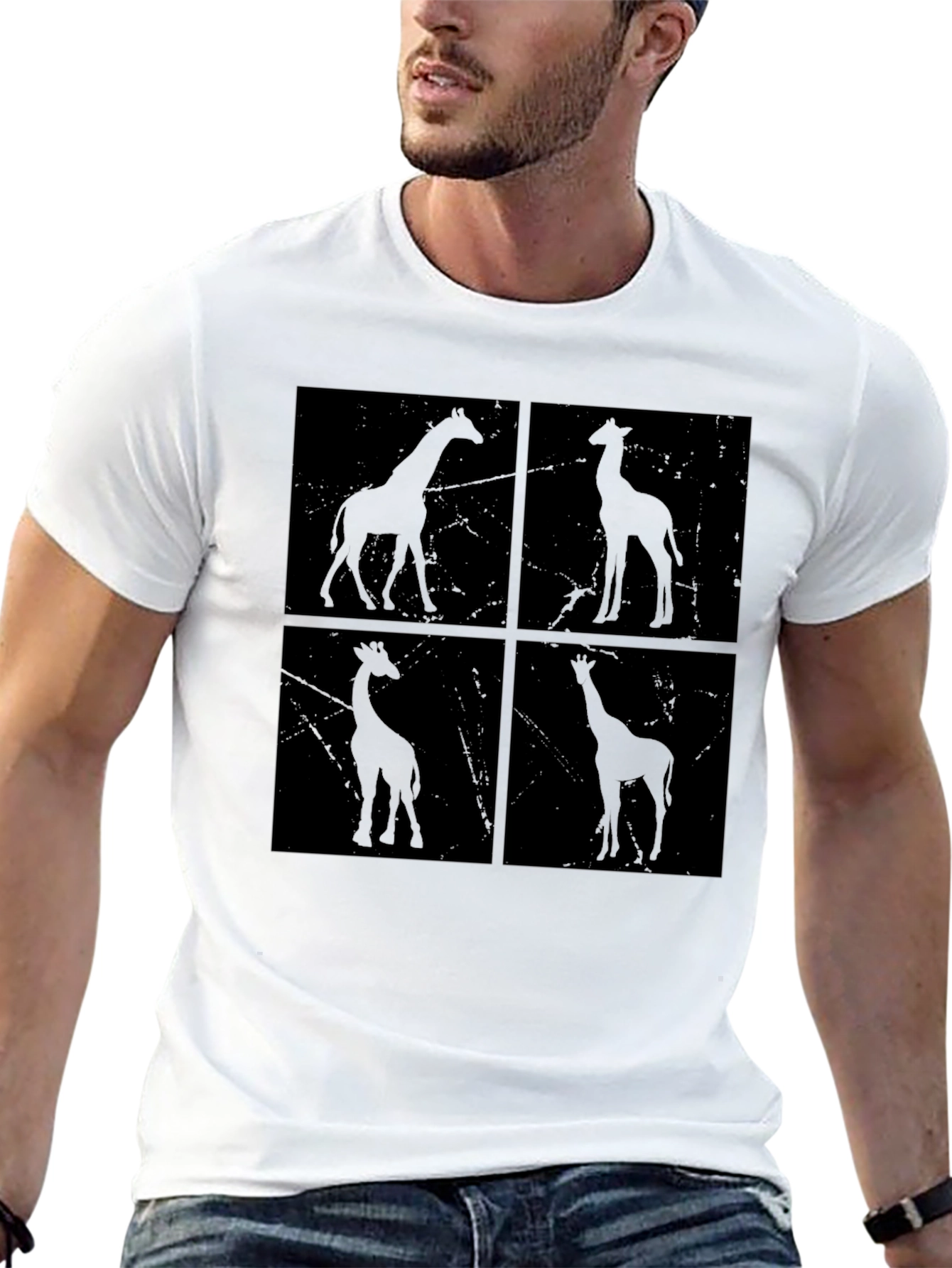Giraffe Silhouette T-Shirt - Unisex Black Graphic Tee