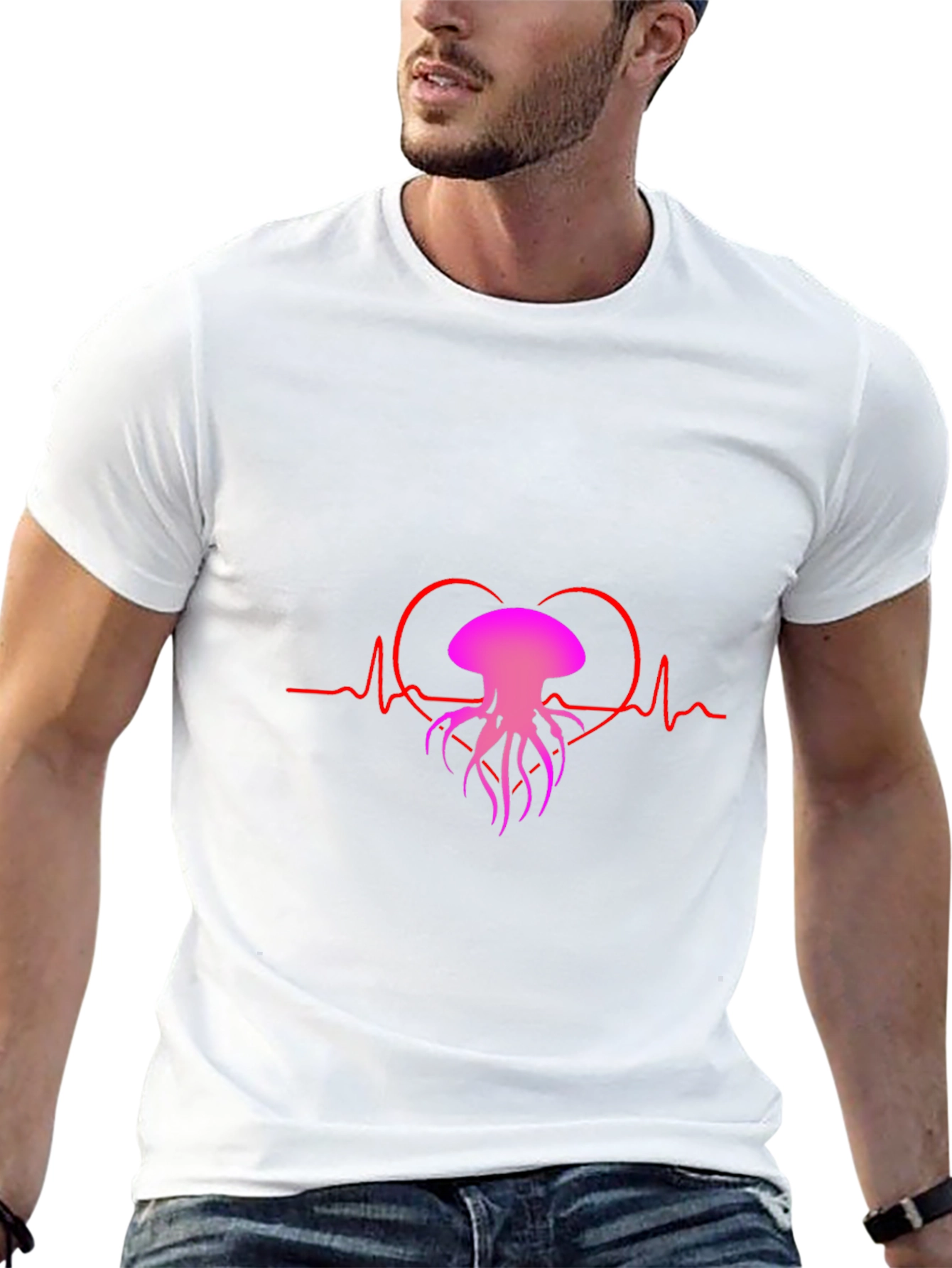 Heartbeat Jellyfish Graphic Tee - Black