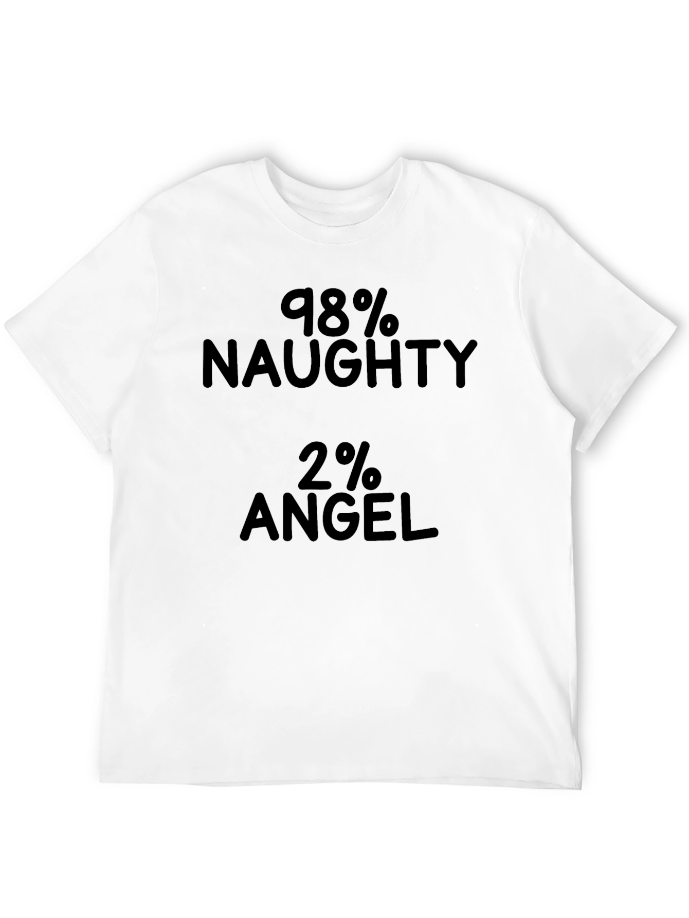 98% Naughty 2% Angel Graphic Tee - Black