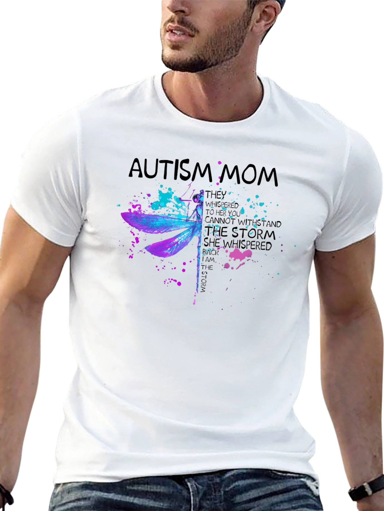Autism Mom Dragonfly T-Shirt - Inspirational Design