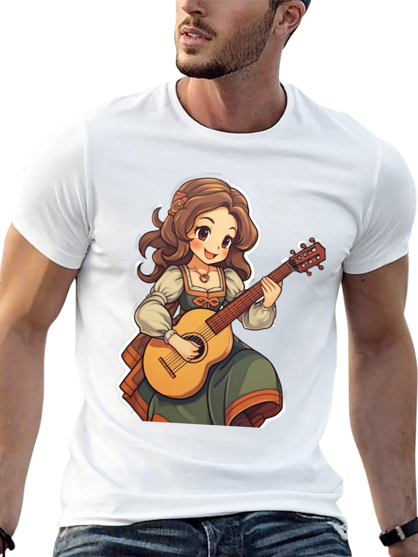 Anime Girl Guitar T-Shirt