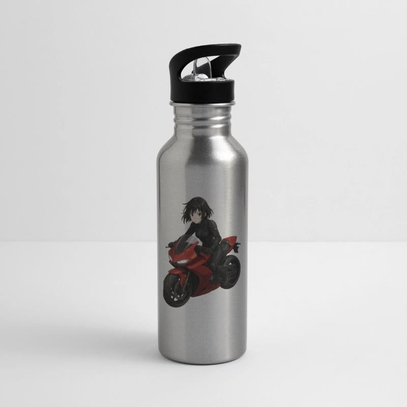 Anime Girl Riding Red Motorcycle