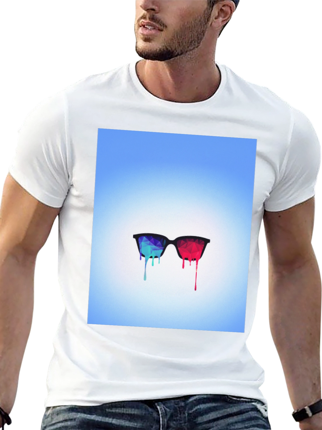 Abstract Dripping Glasses Graphic Tee
