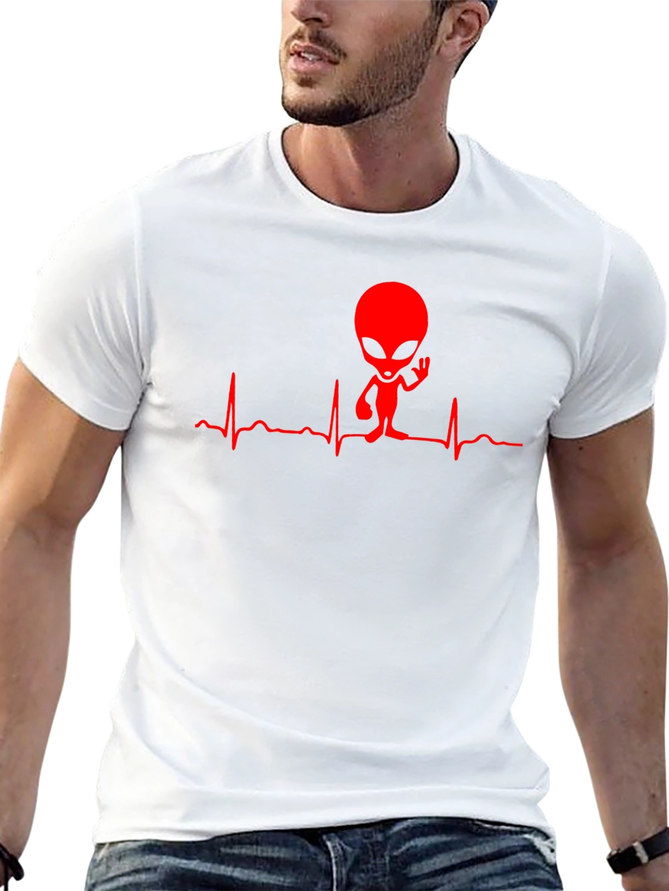 Alien Heartbeat Graphic T-Shirt - Unique Design