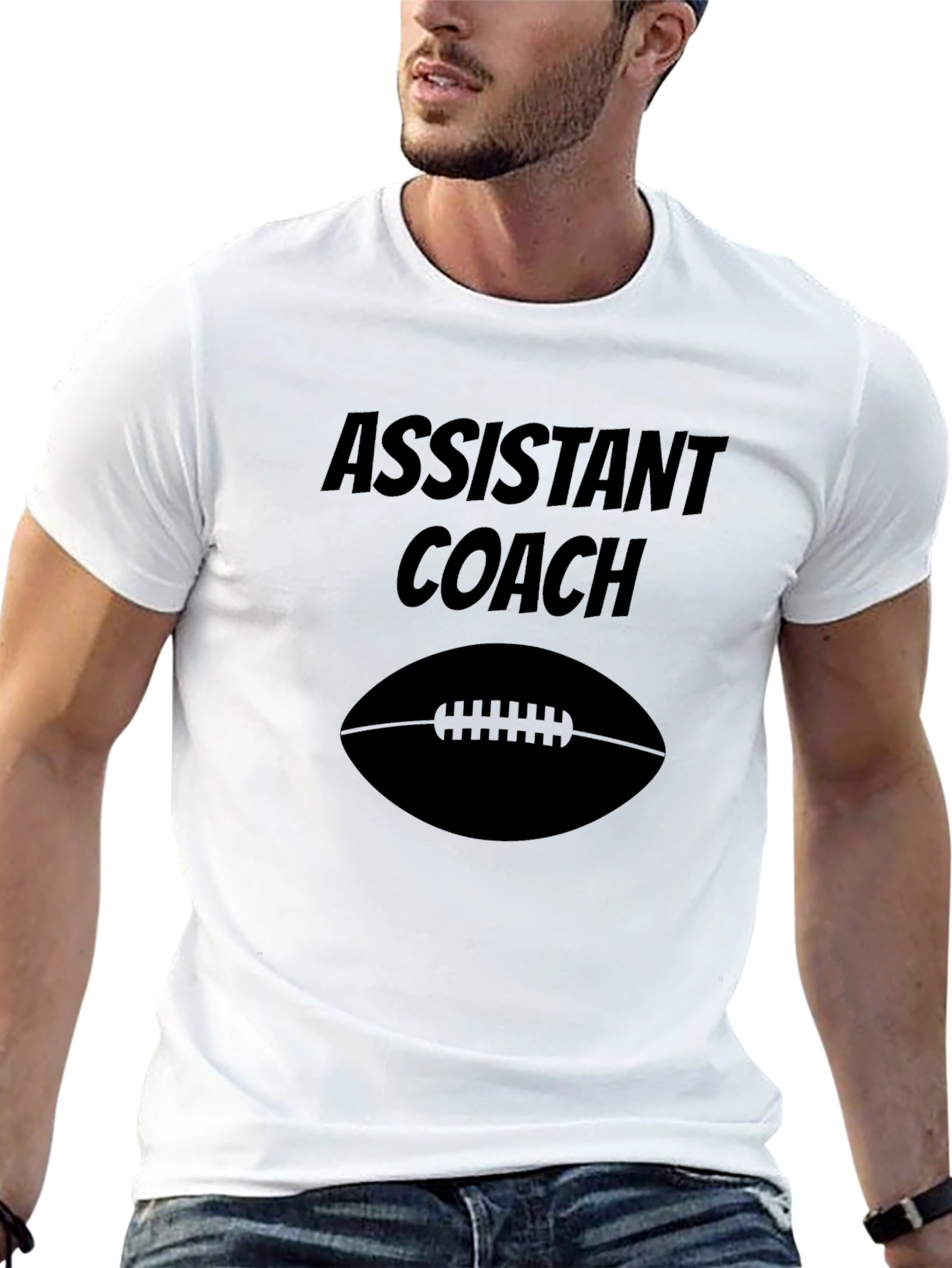 Assistant Coach Football T-Shirt - Black