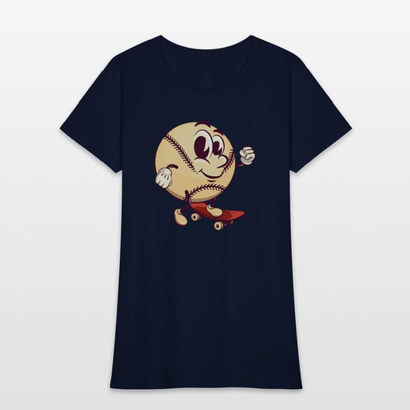 baseball cartoon playing skateboarding