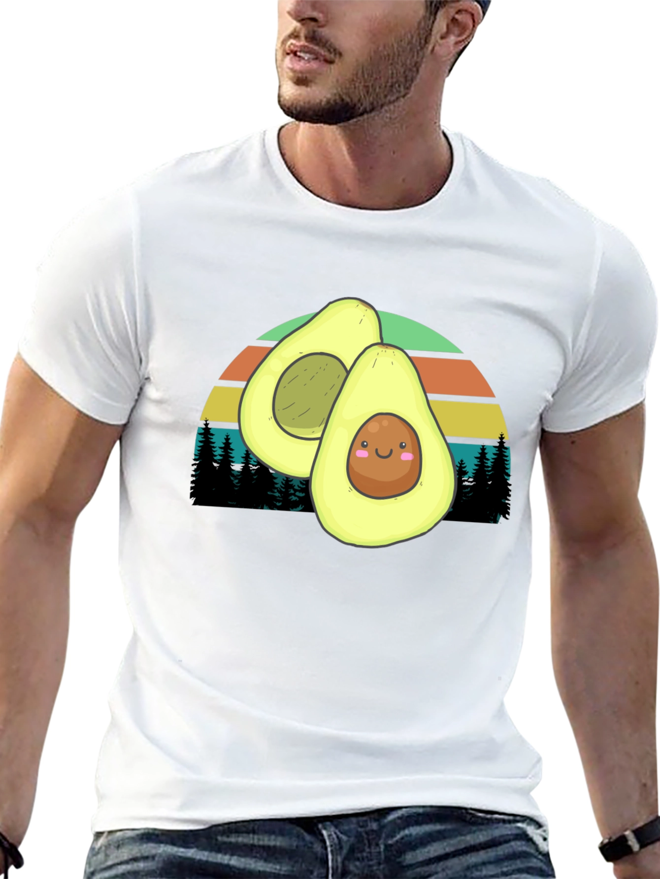 Avocado Sunset Graphic Tee - Cute & Comfy
