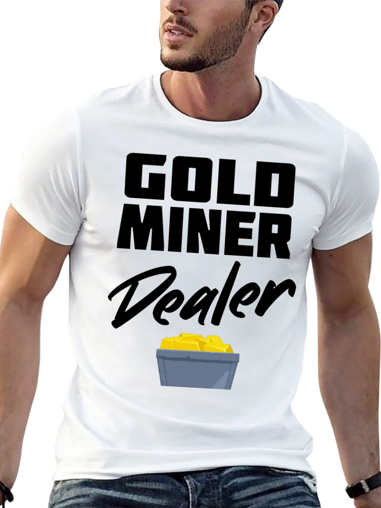 Gold Miner Dealer Black T-Shirt - Novelty Graphic Tee