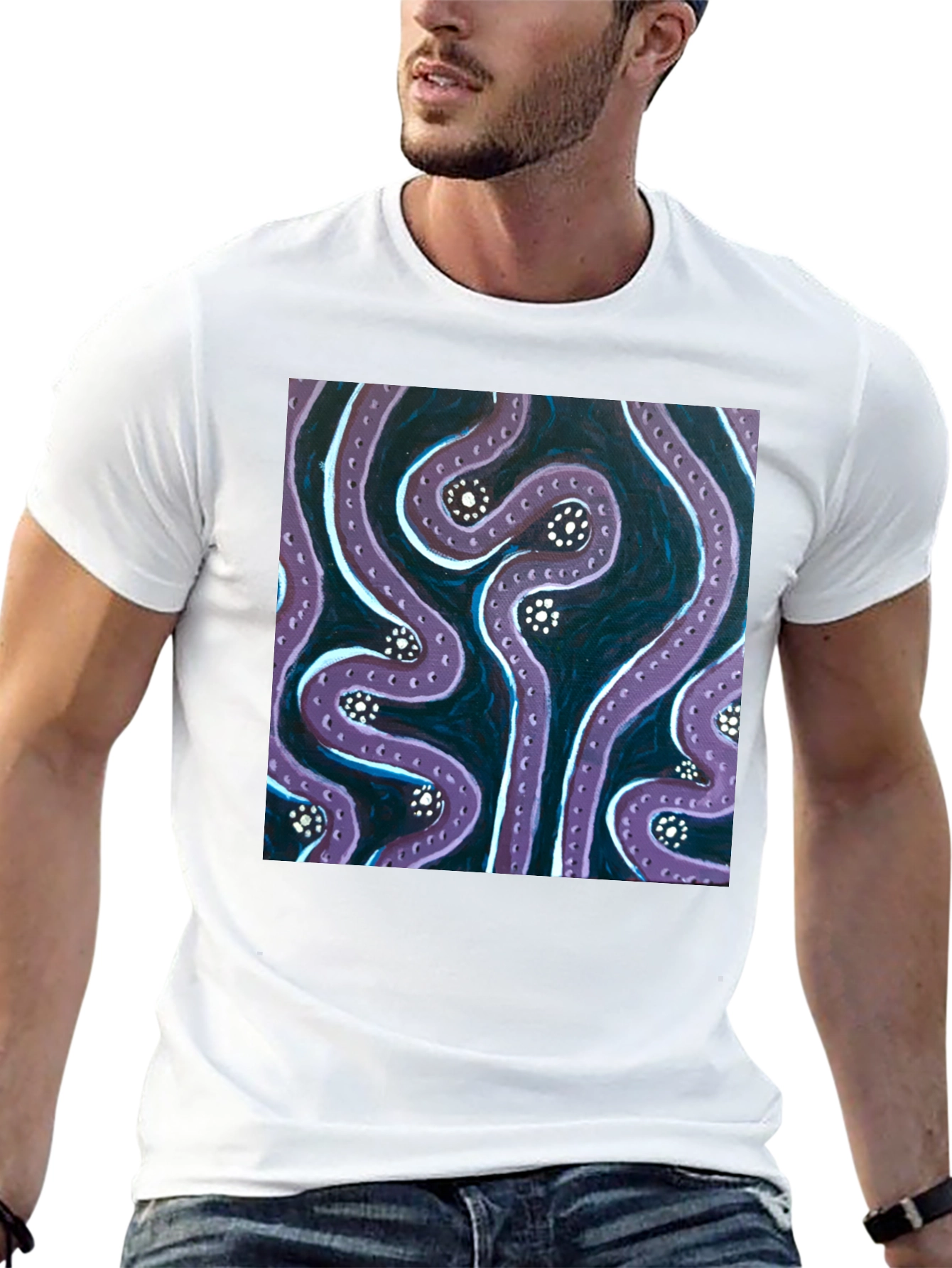 Abstract Tentacle Art Black T-Shirt