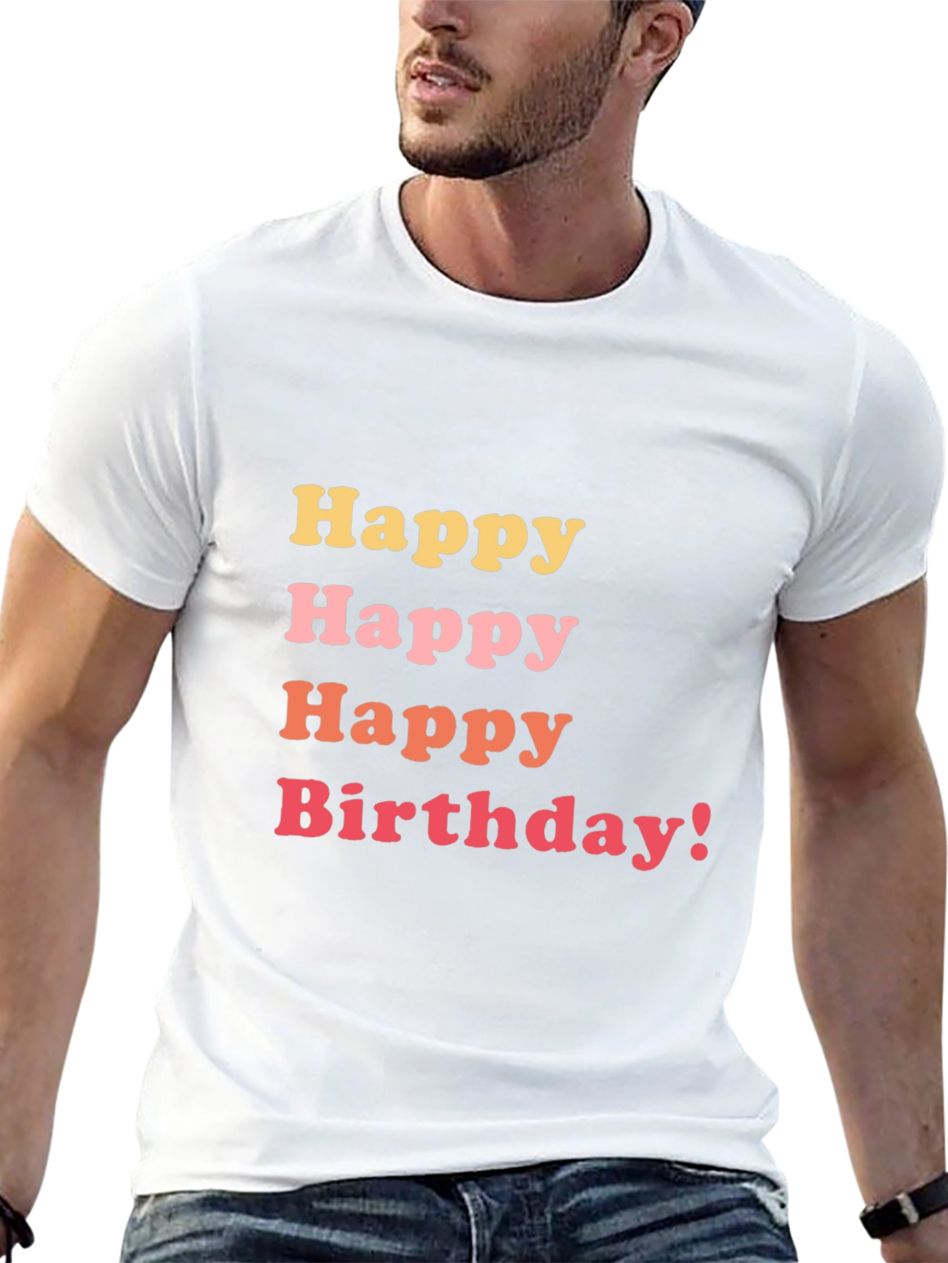 Happy Birthday Graphic Tee - Black Cotton T-Shirt