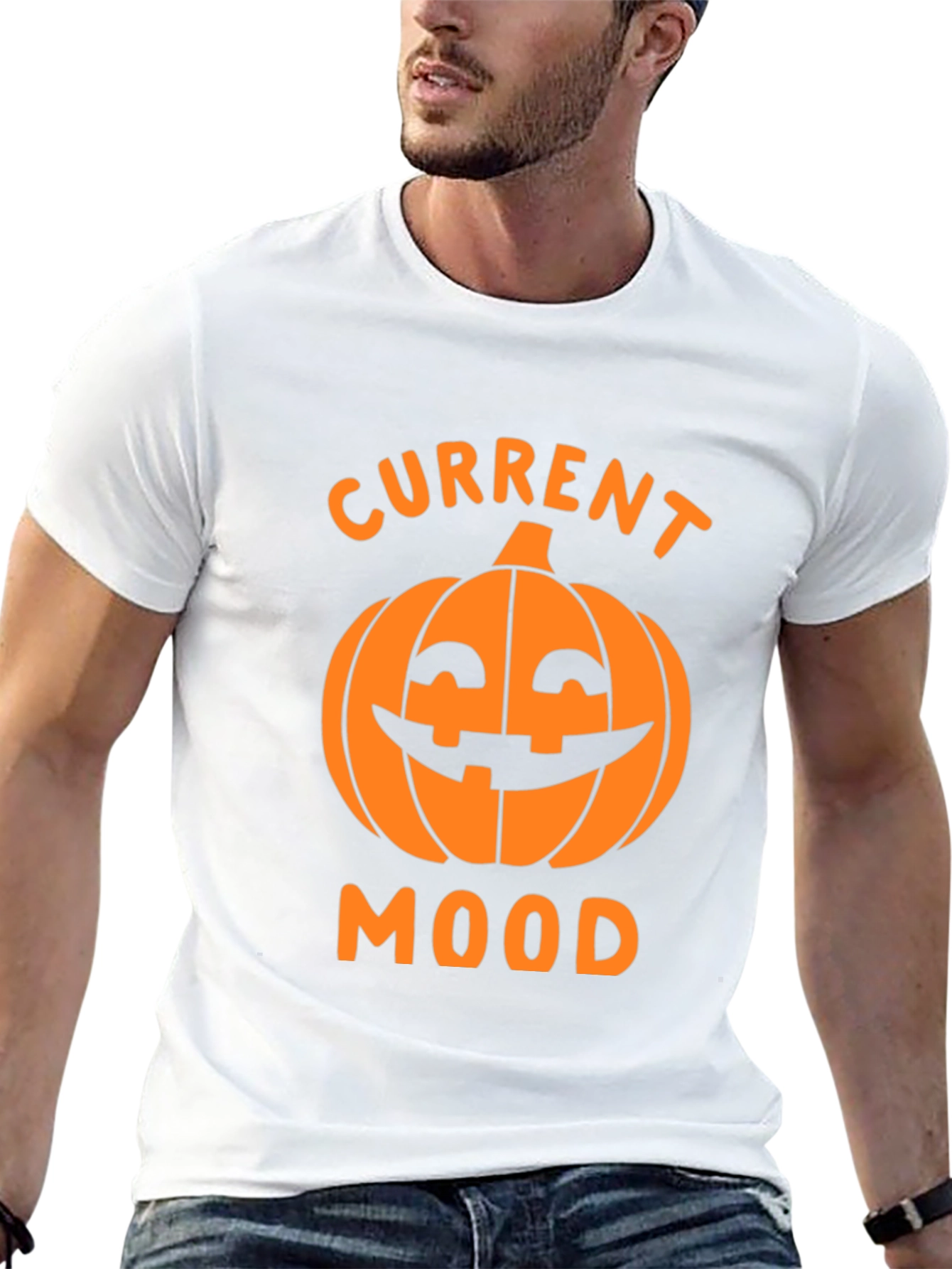 Halloween Pumpkin Current Mood Graphic T-Shirt
