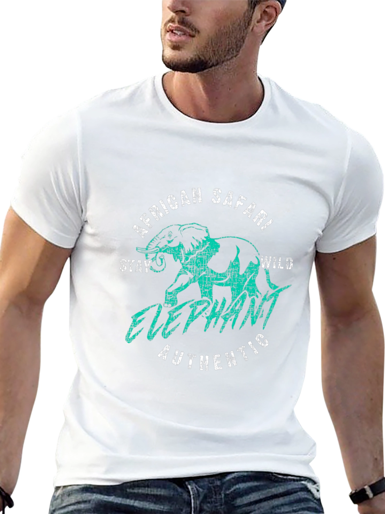 African Safari Elephant Graphic Tee - Wild Adventure T-Shirt