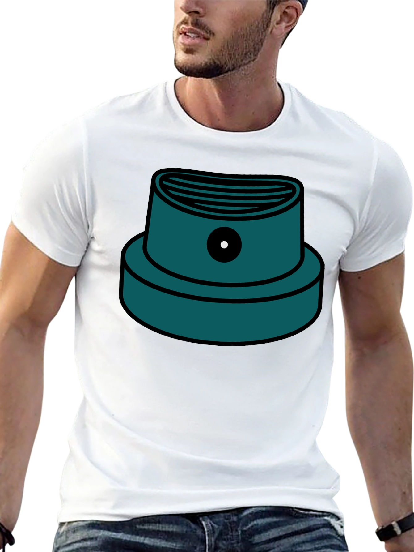 Graffiti Cap Graphic T-Shirt - Black