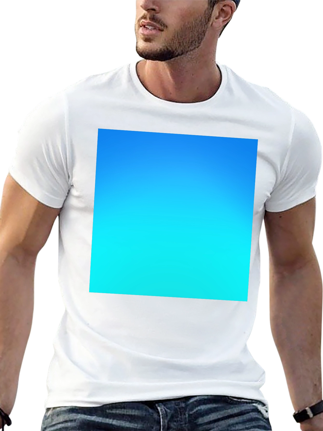 Gradient Blue Sky Tee - Soft Cotton Casual Wear