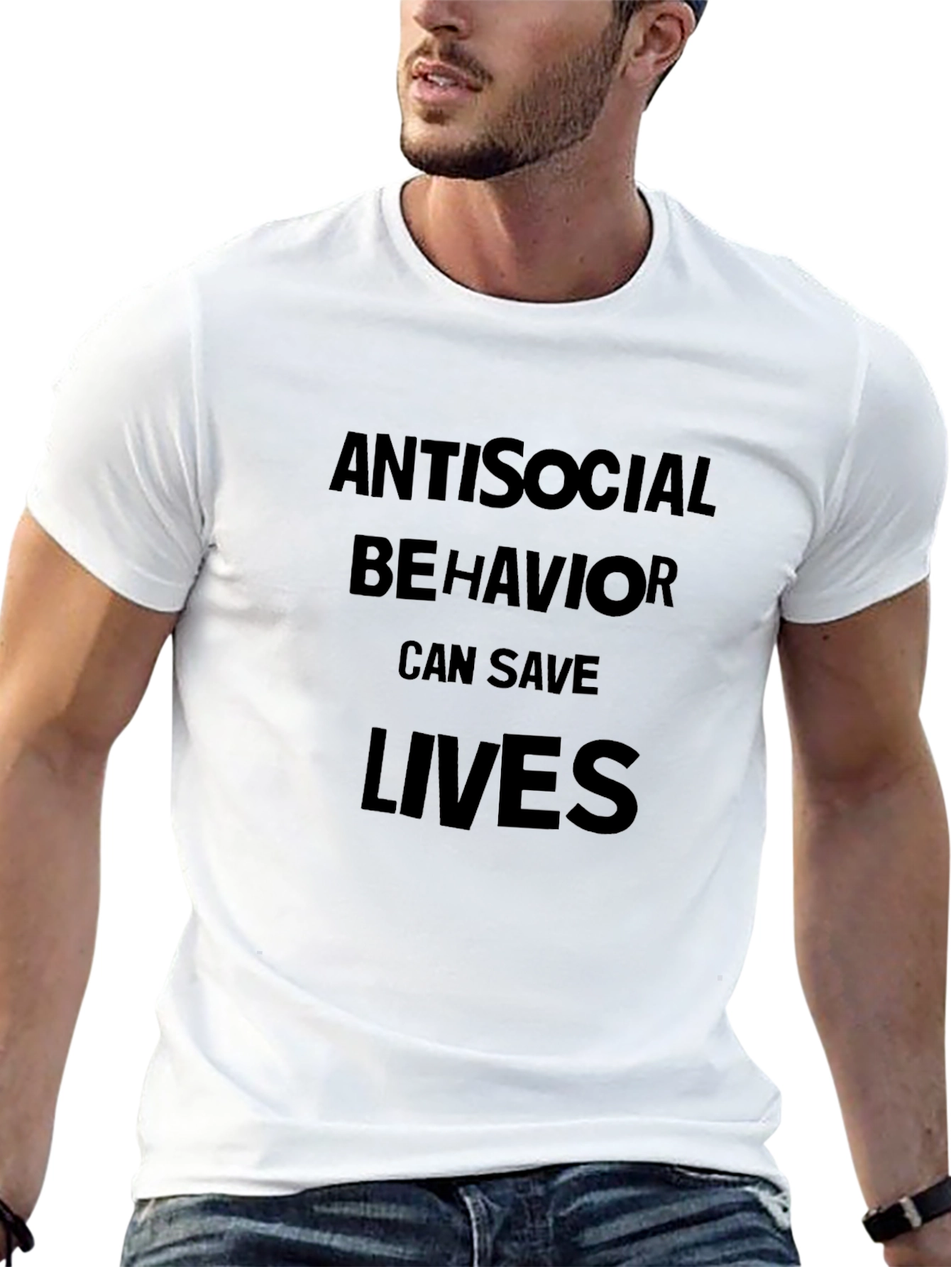 Antisocial Behavior Saves Lives Black T-Shirt