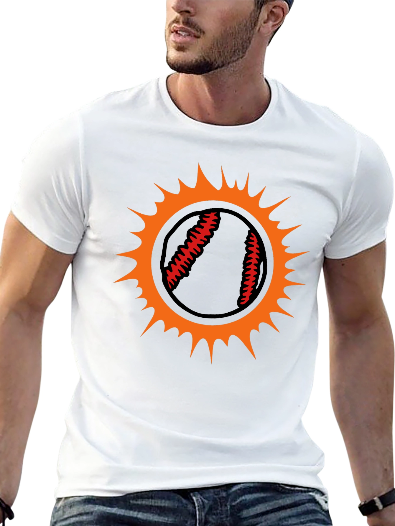 Baseball Sun Graphic Tee - Black