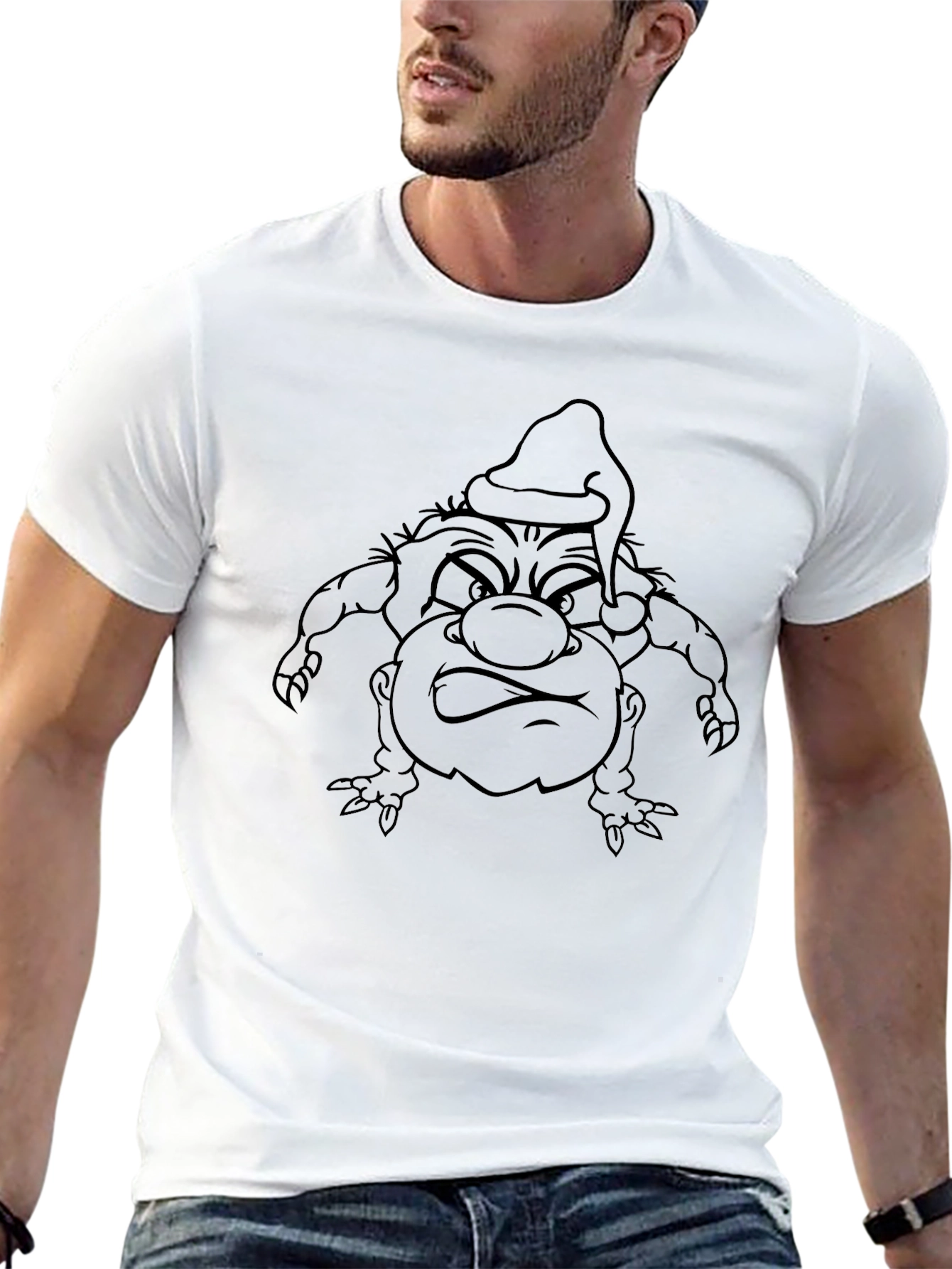 Grinch Graphic Print Black T-Shirt