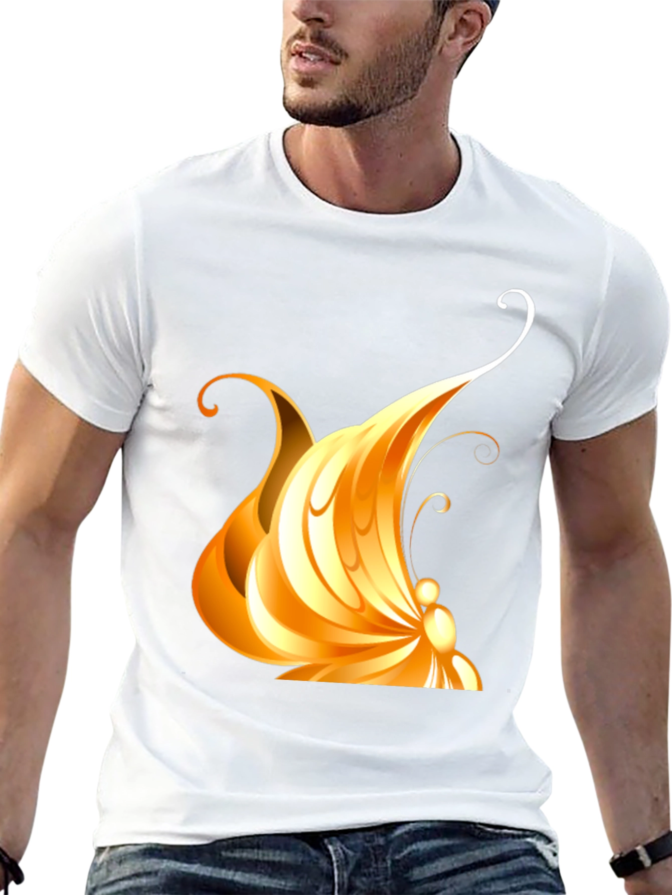 Golden Butterfly Graphic Tee