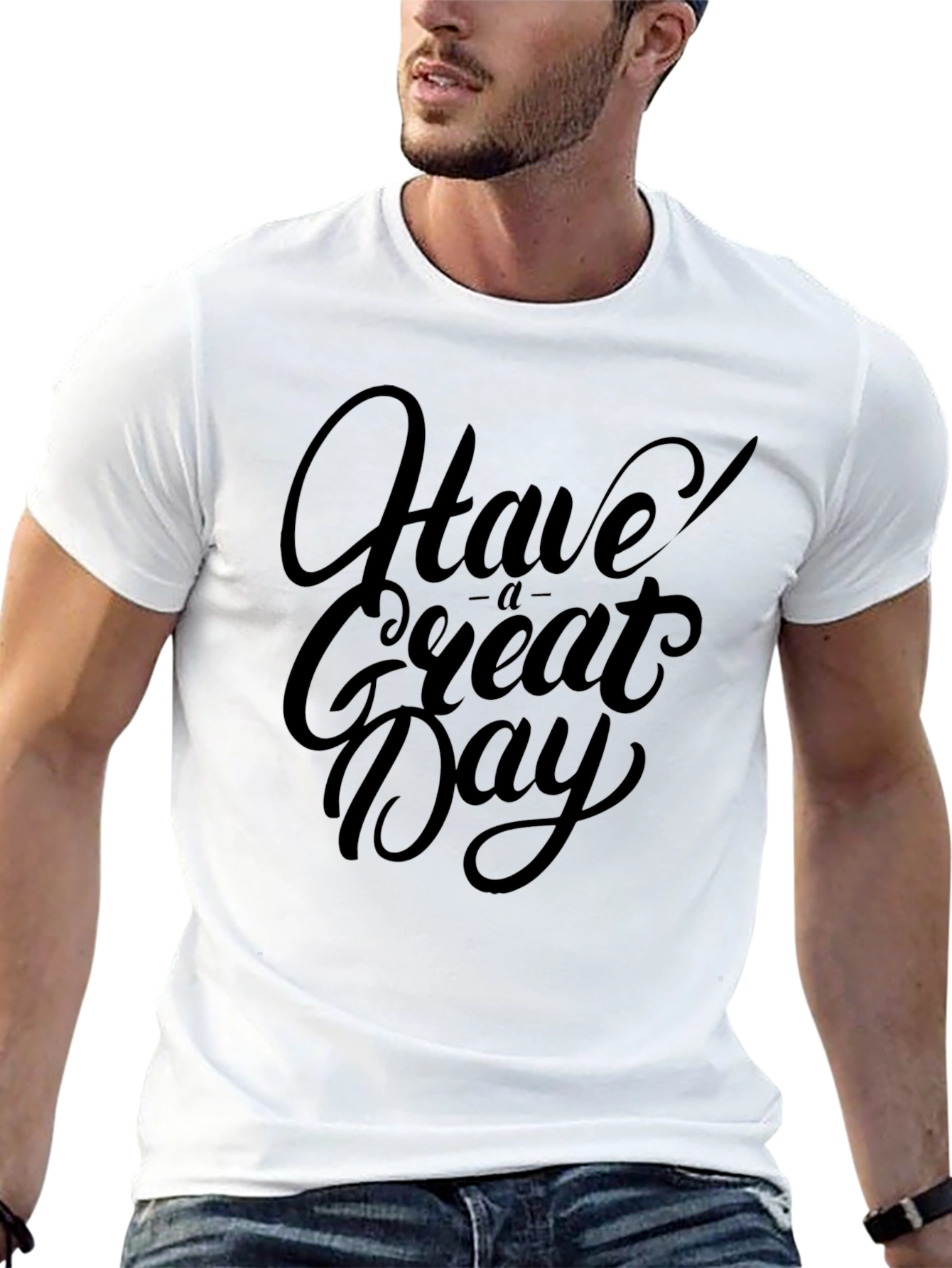 Have a Great Day Black Graphic Tee