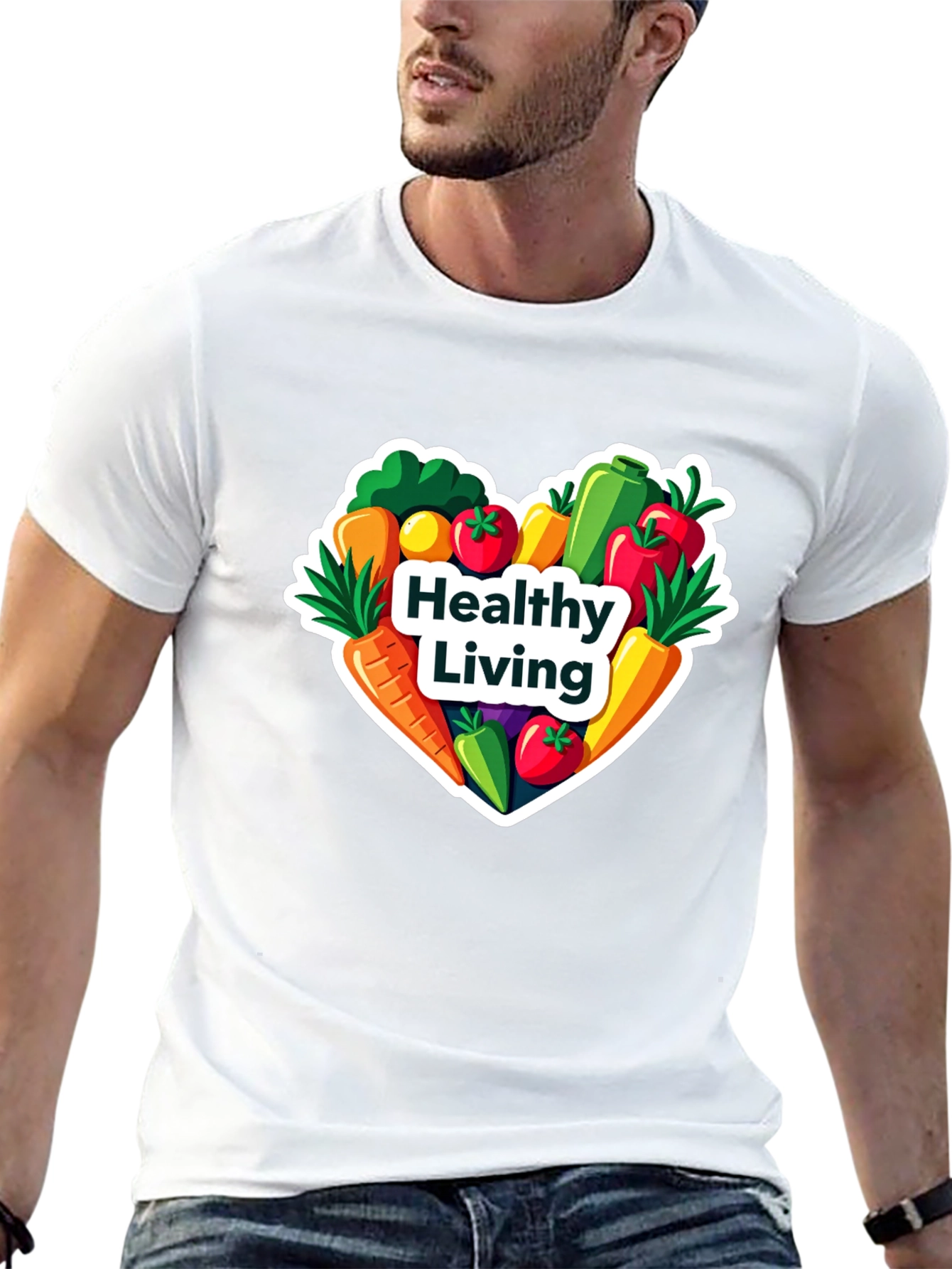 Healthy Living T-Shirt: Vegan Vegetable Heart Tee